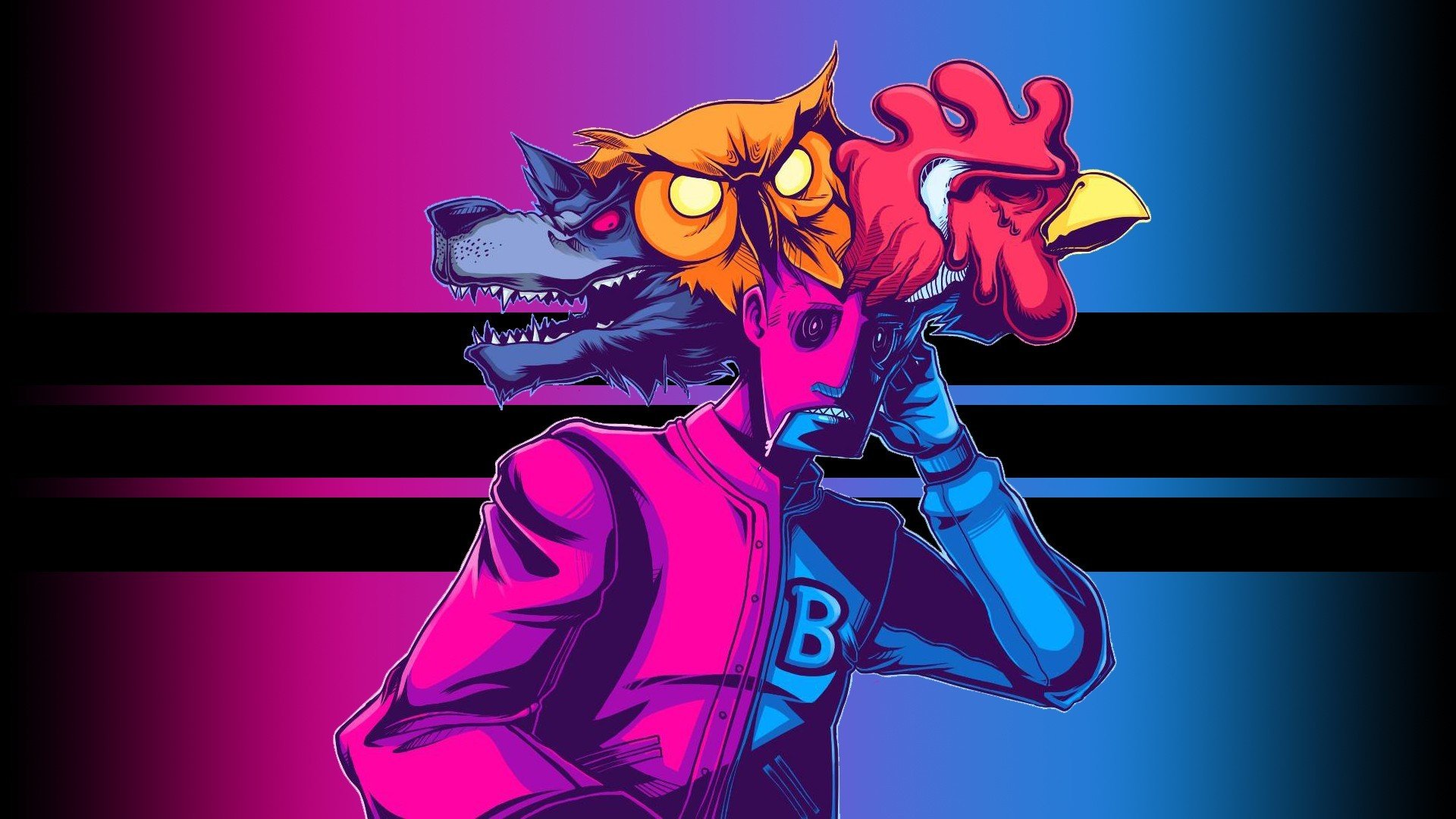 Обои маска обои Hotline Miami на рабочий стол