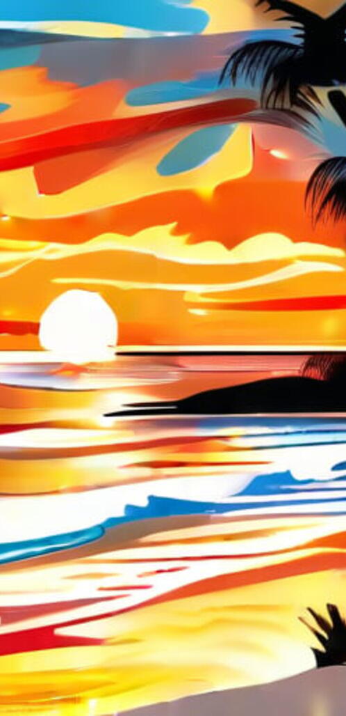 Бесплатное фото Картина закат на море