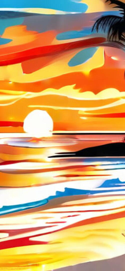 Бесплатное фото Картина закат на море