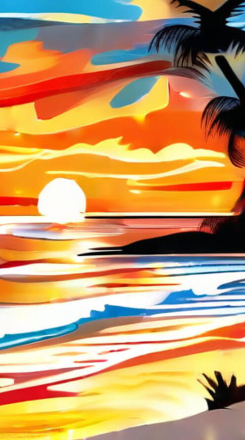 Бесплатное фото Картина закат на море