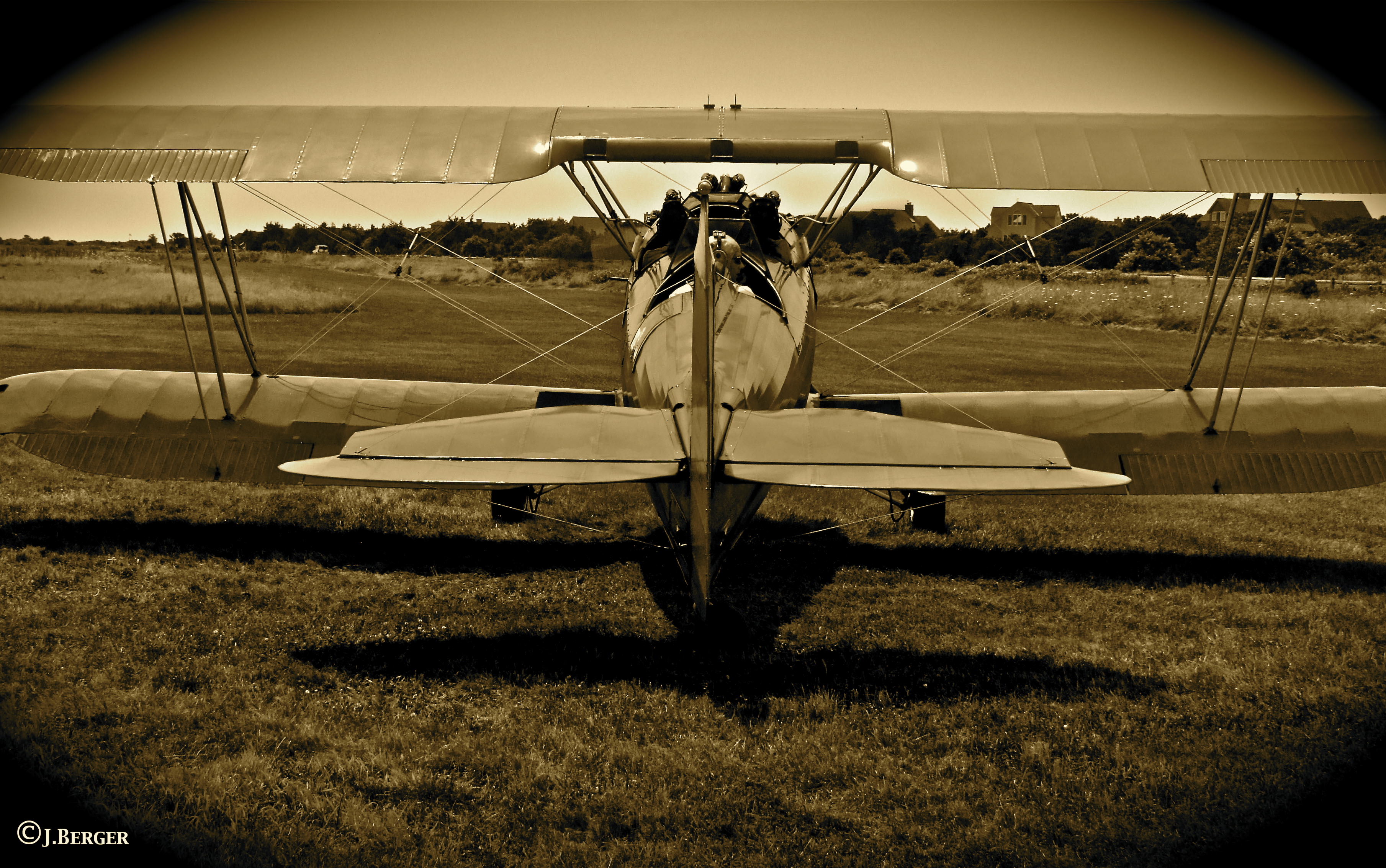 桌面上的壁纸草地 翅膀 汽车