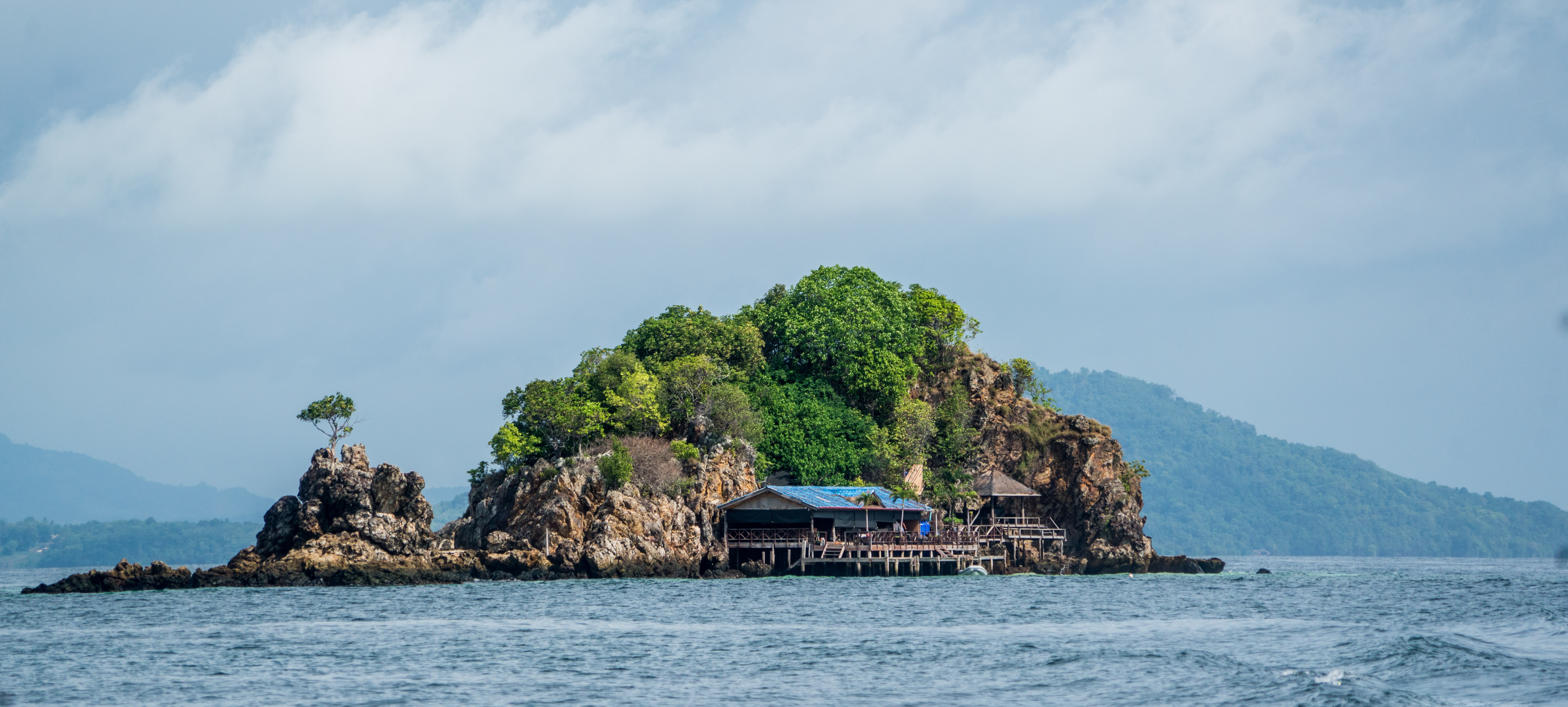 An island surrounded by the sea in Thailand