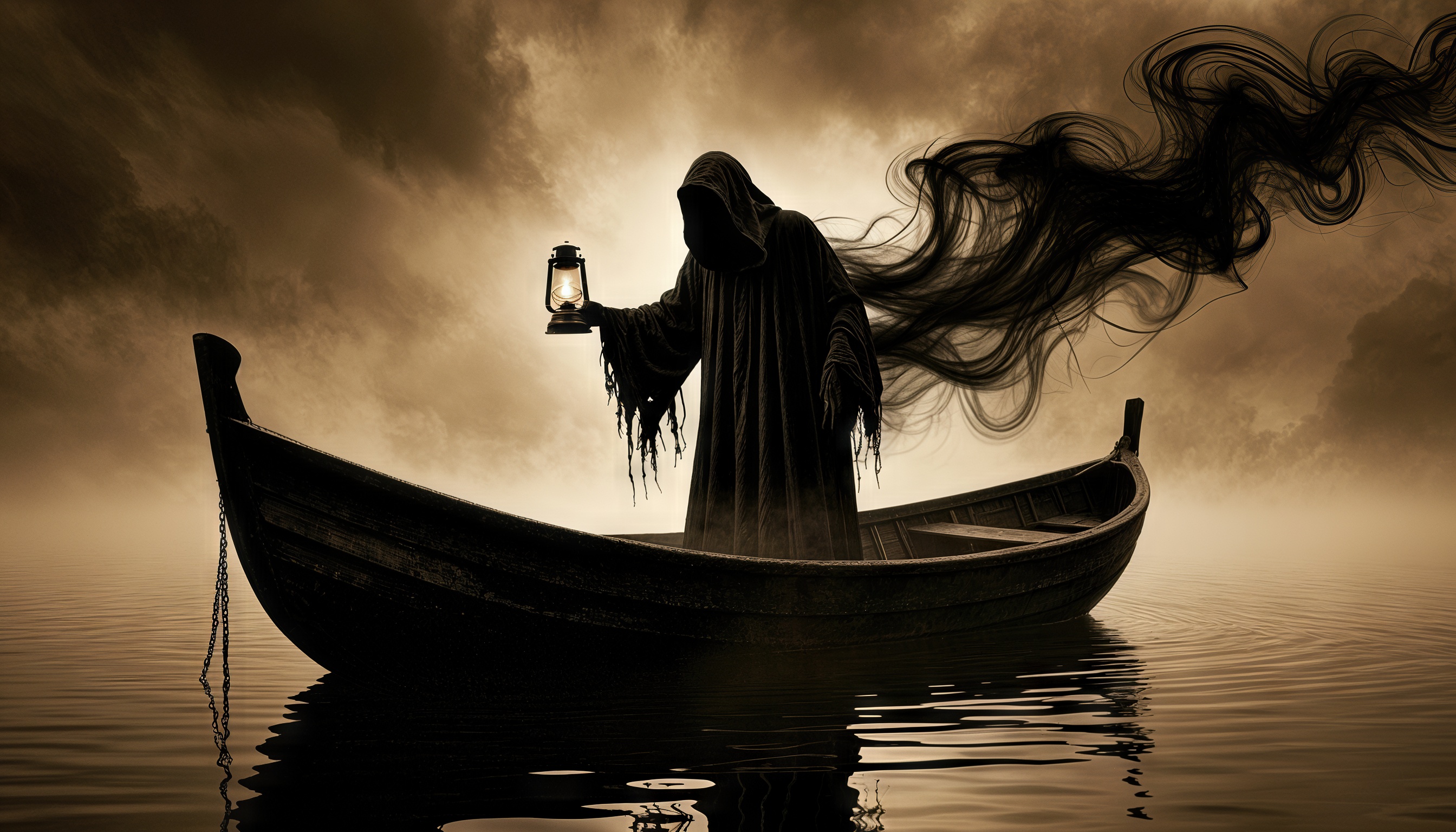 Бесплатное фото Сын Эреба и Нюкты, Харон, перевозчик душ умерших через реку Стикс.