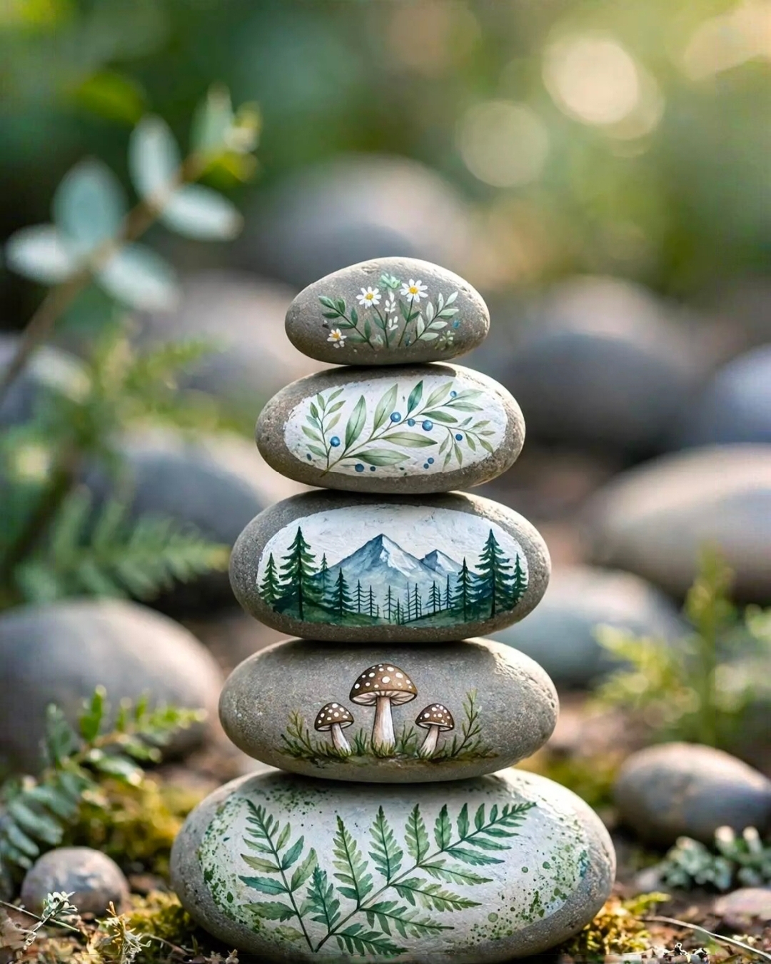 Wallpapers Rocks stack painting on the desktop