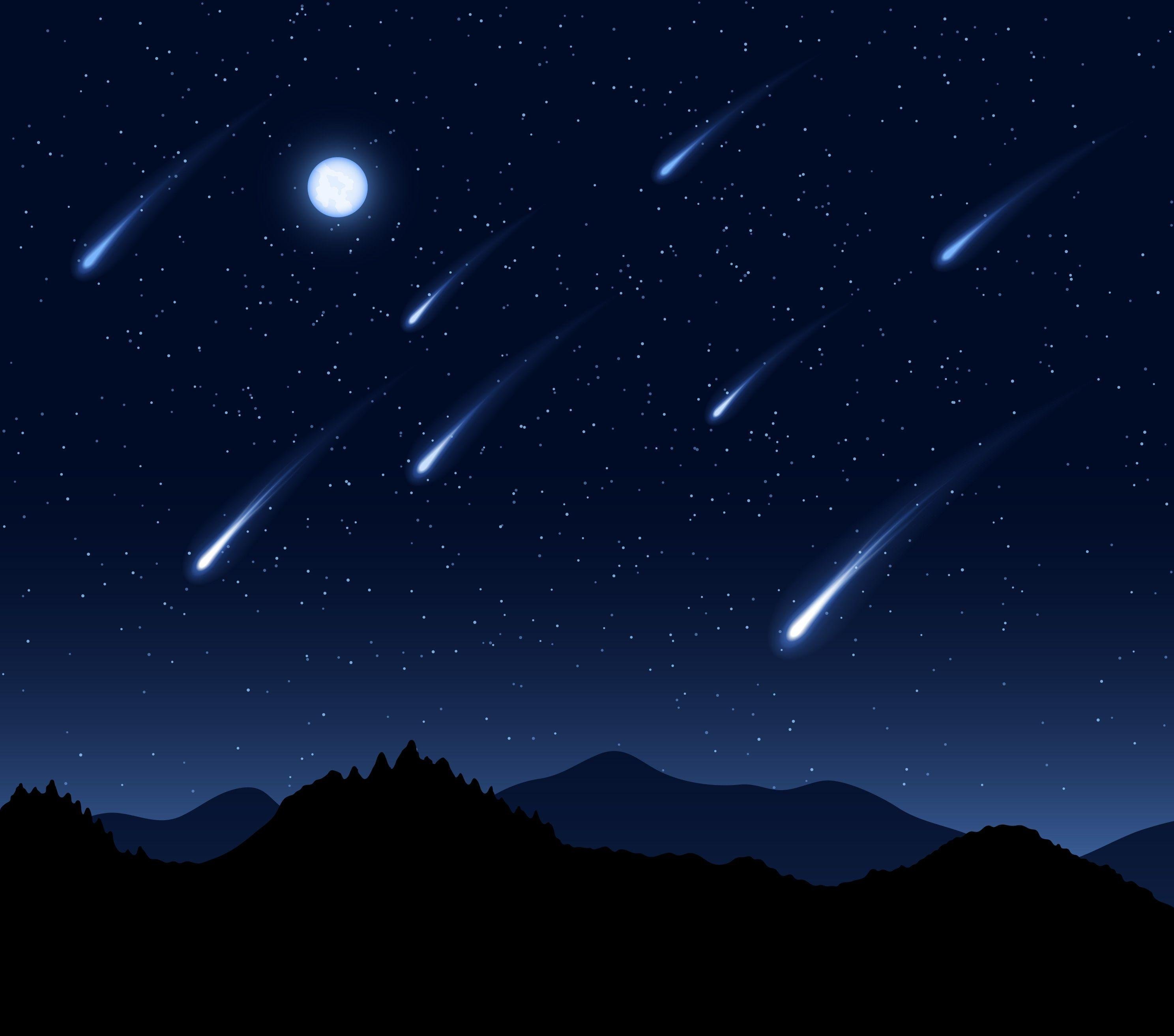 免费照片夜空中的陨石