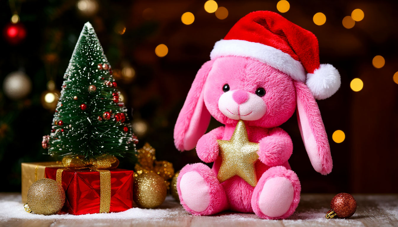 Бесплатная открытка Мягкая игрушка зайчик.