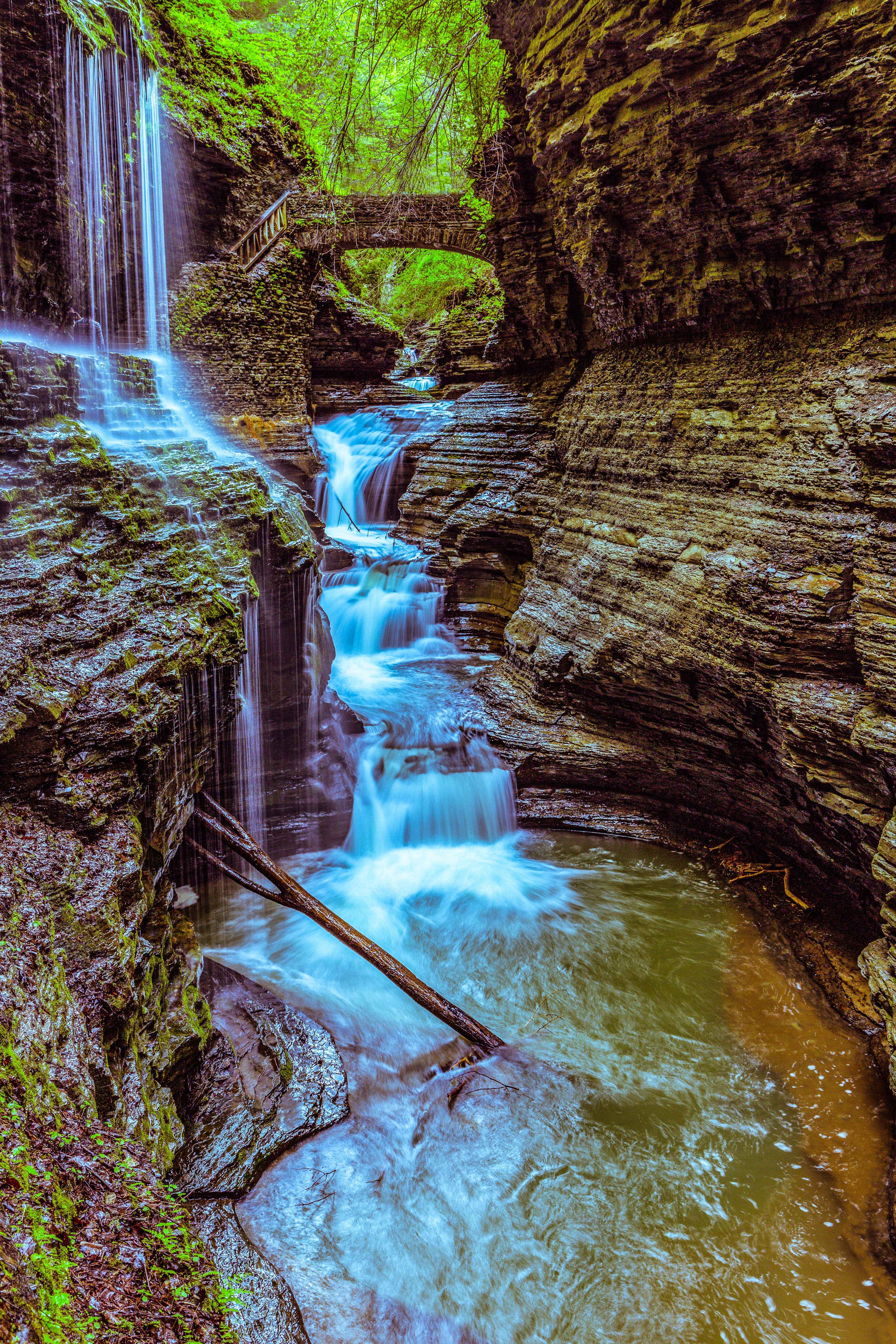 Wallpapers Watkins Glen State Park river waterfall on the desktop