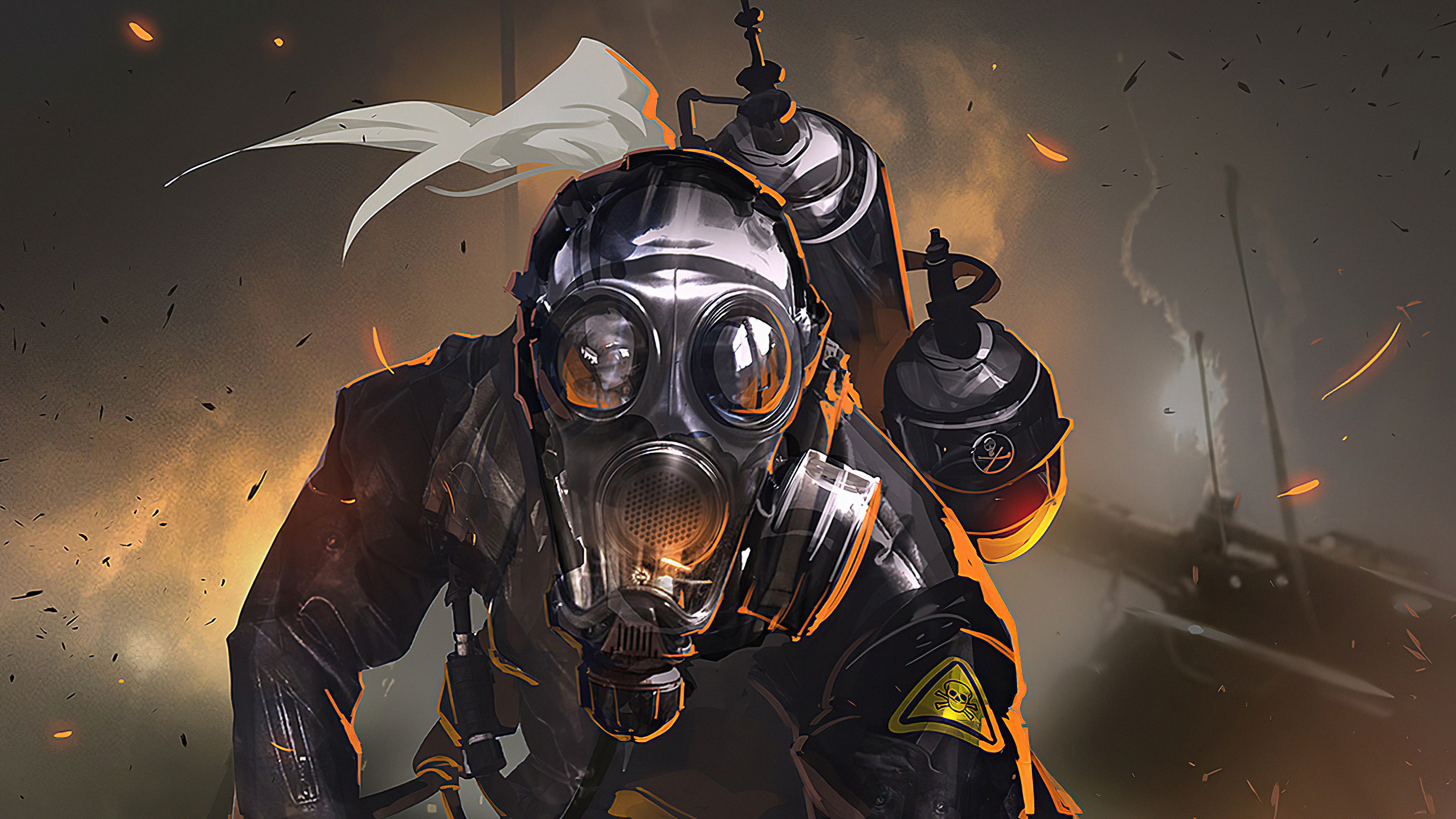 Wallpapers artwork gas mask artist on the desktop