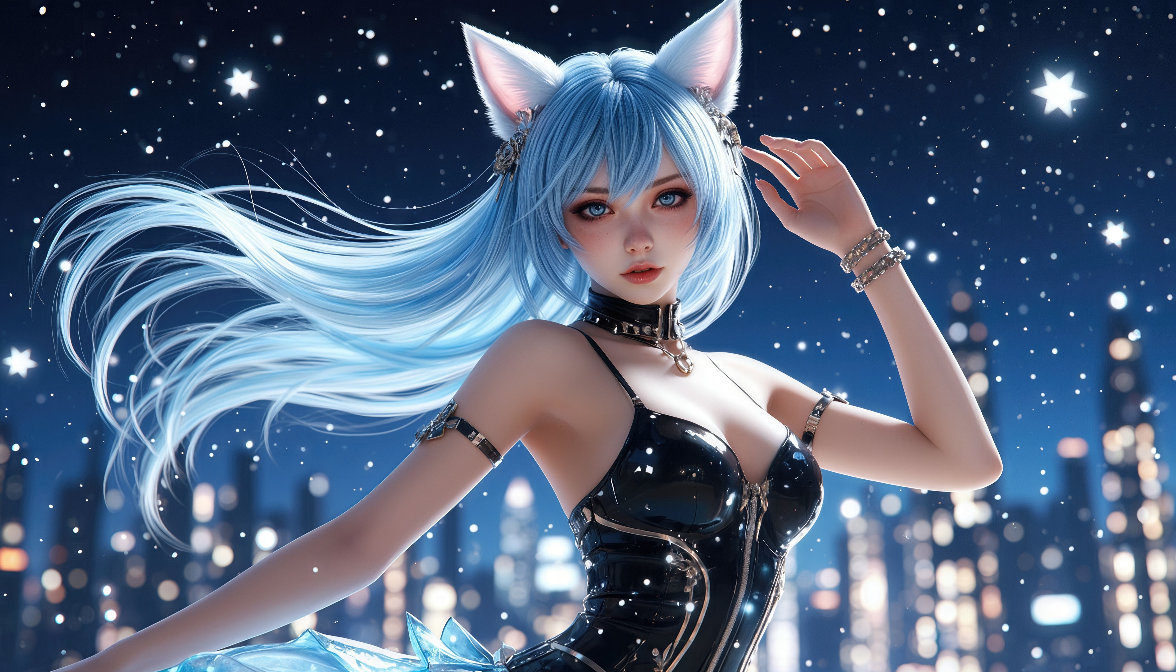 桌面上的壁纸动画 猫女 壁虎