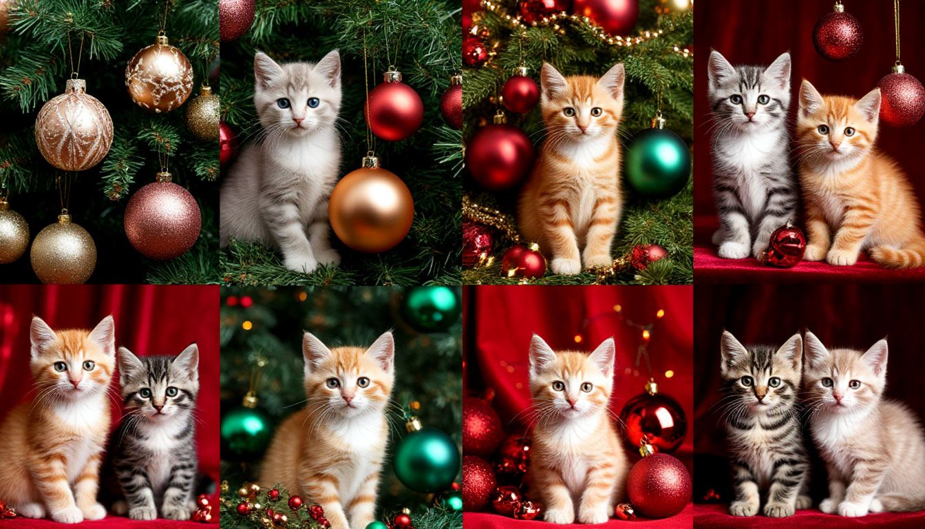 Бесплатная открытка Праздничные коты.