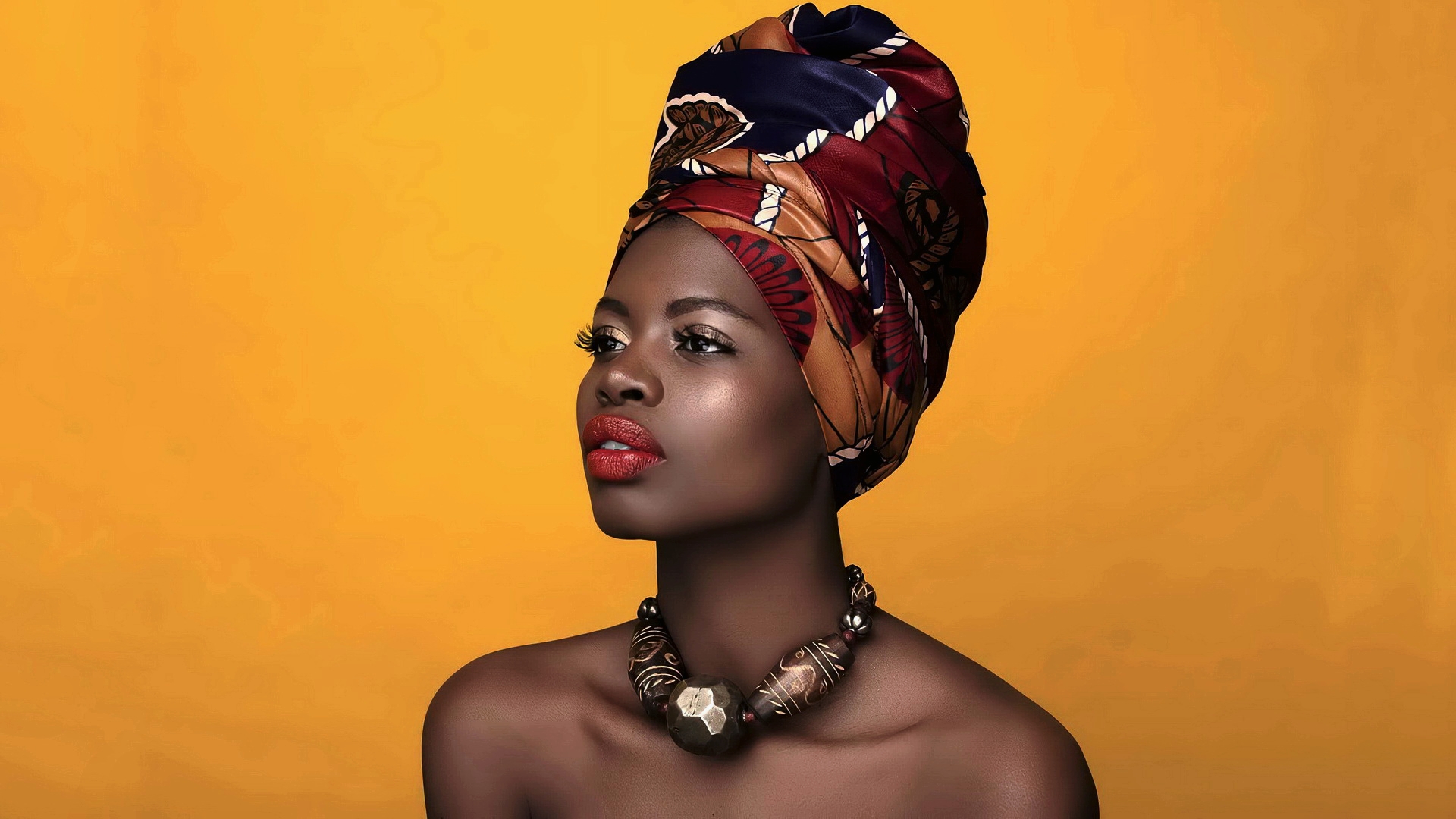 Free photo Black woman in a turban