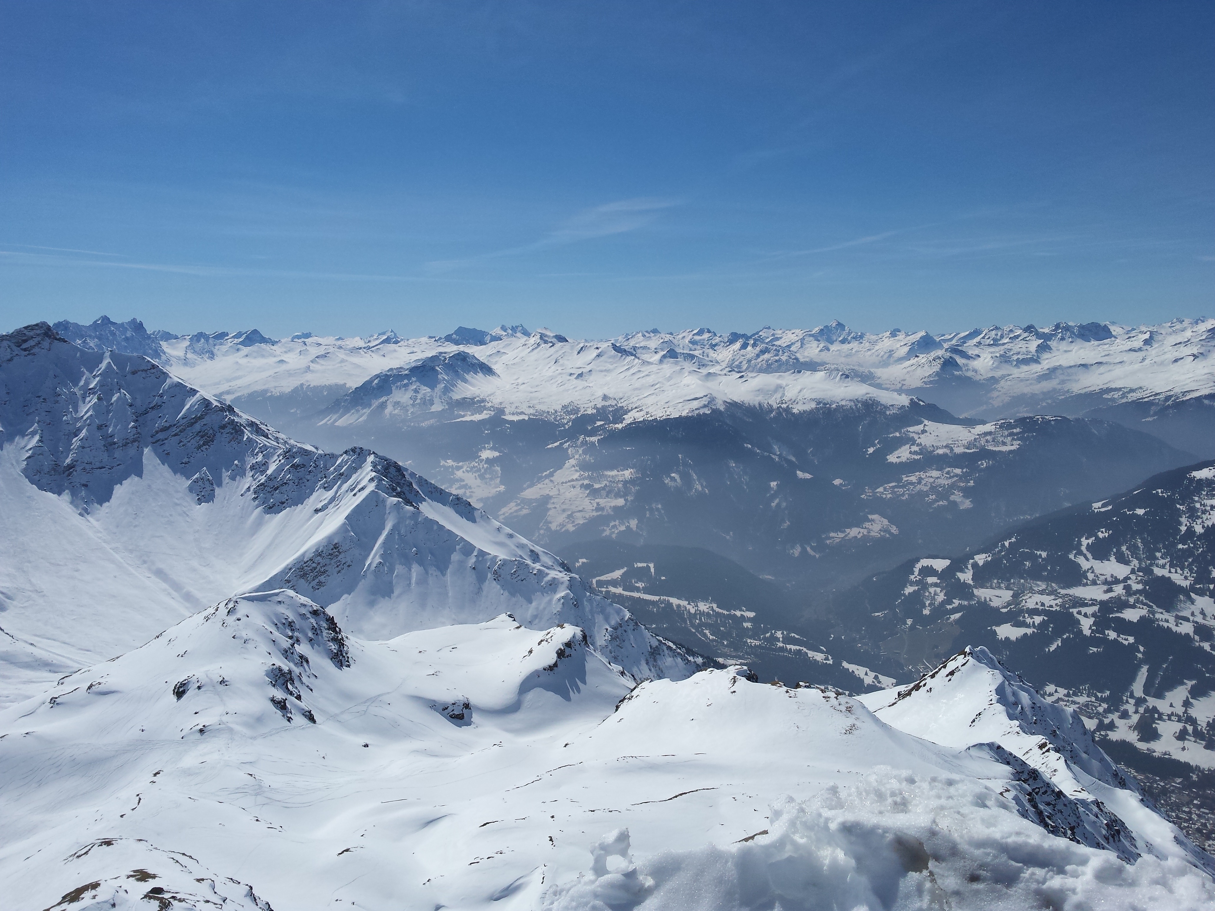 Free photo A bird`s eye view of the Alps