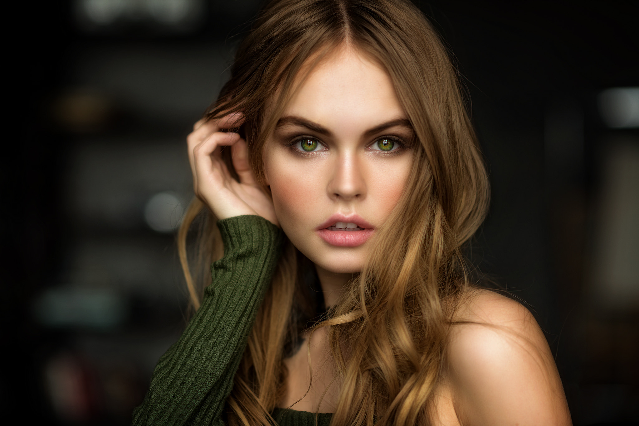 Wallpapers woman Anastasia Scheglova green eyes on the desktop