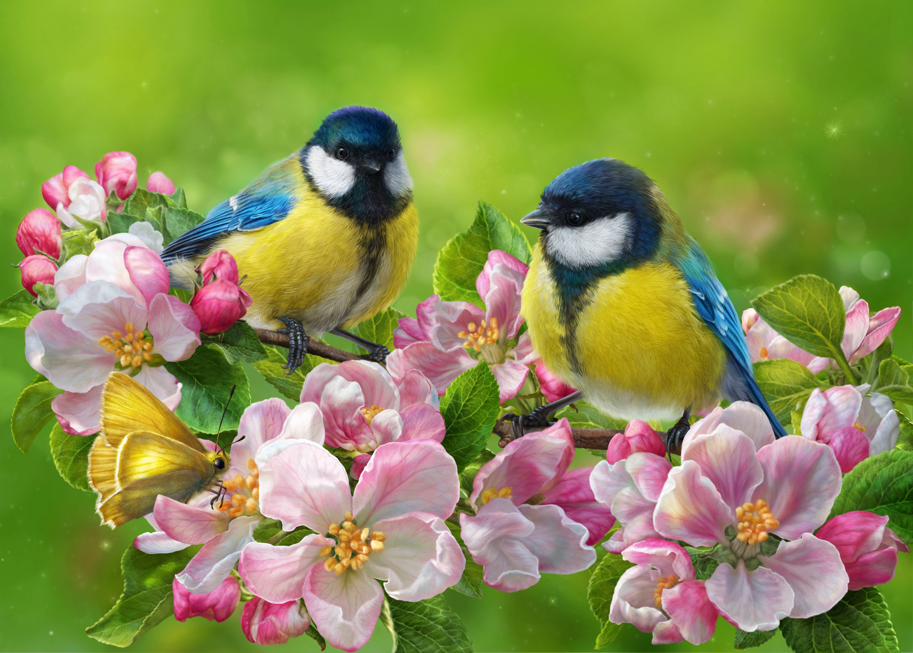 Free photo tit on a branch