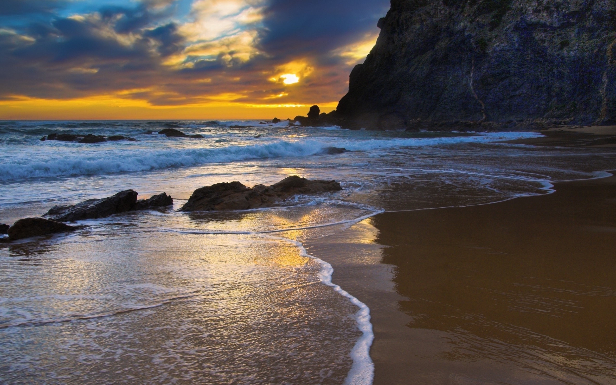 Wallpapers evening wind wave beach on the desktop