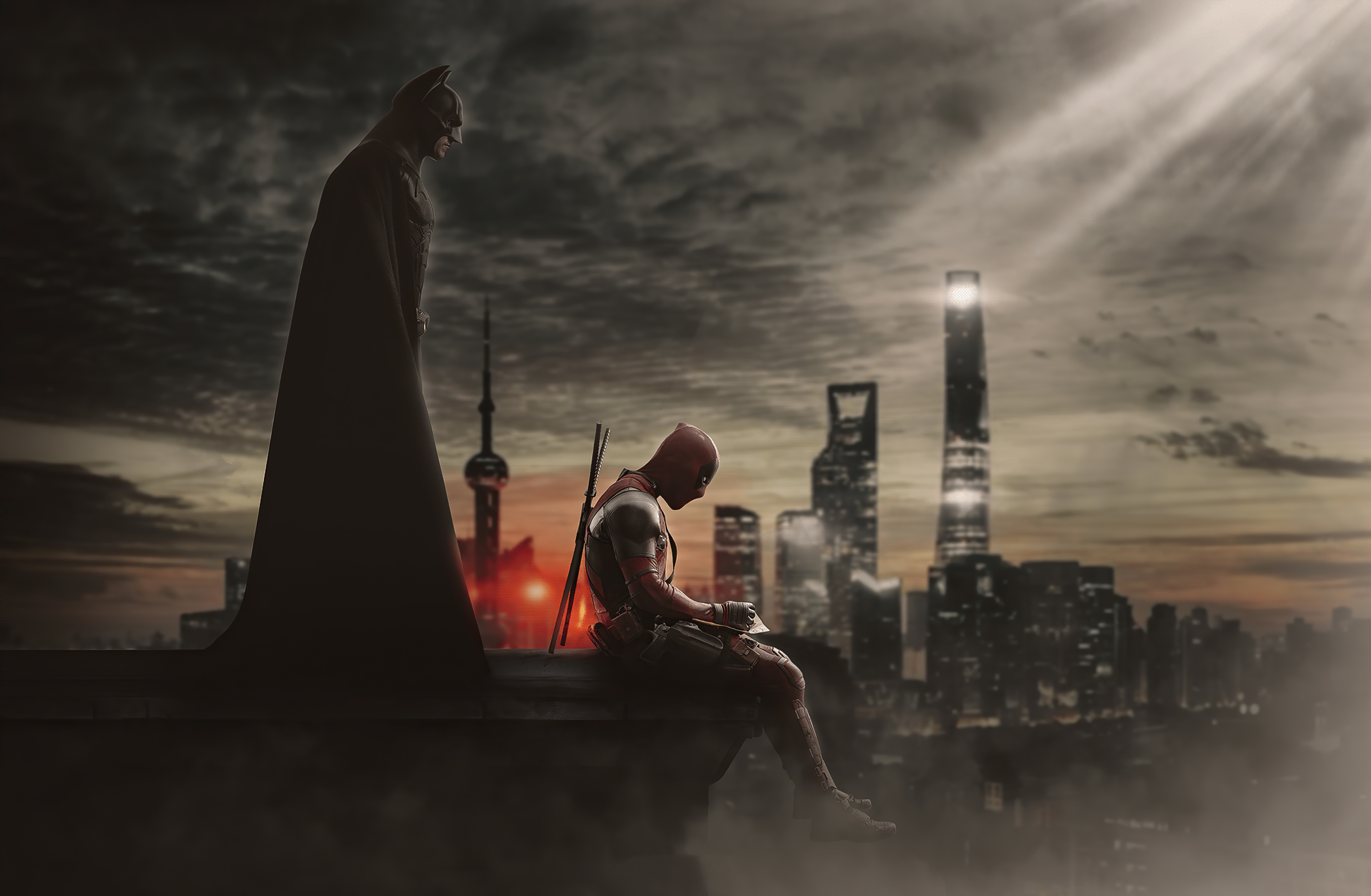 Wallpapers Deadpool Batman superheroes on the desktop