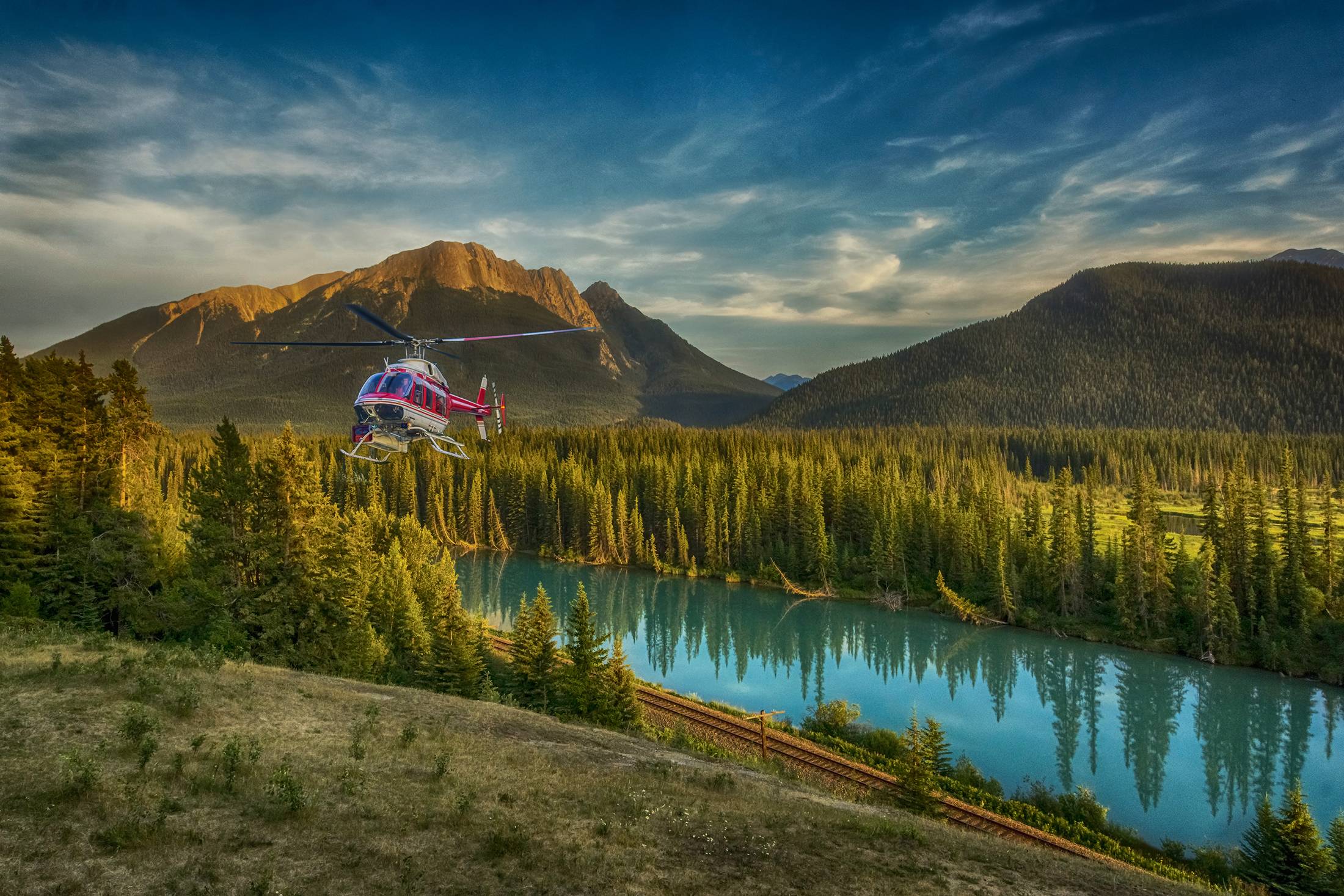 Обои Bow River Canada горы на рабочий стол