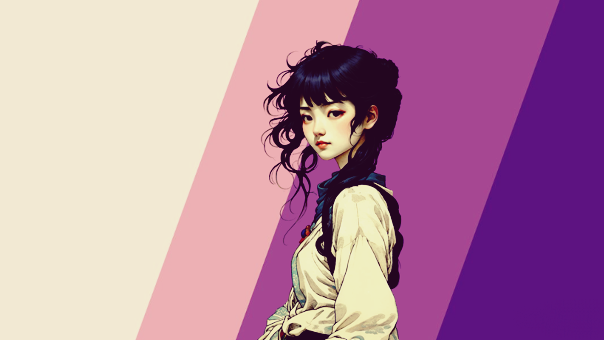 Девушка на светло-розовом фоне