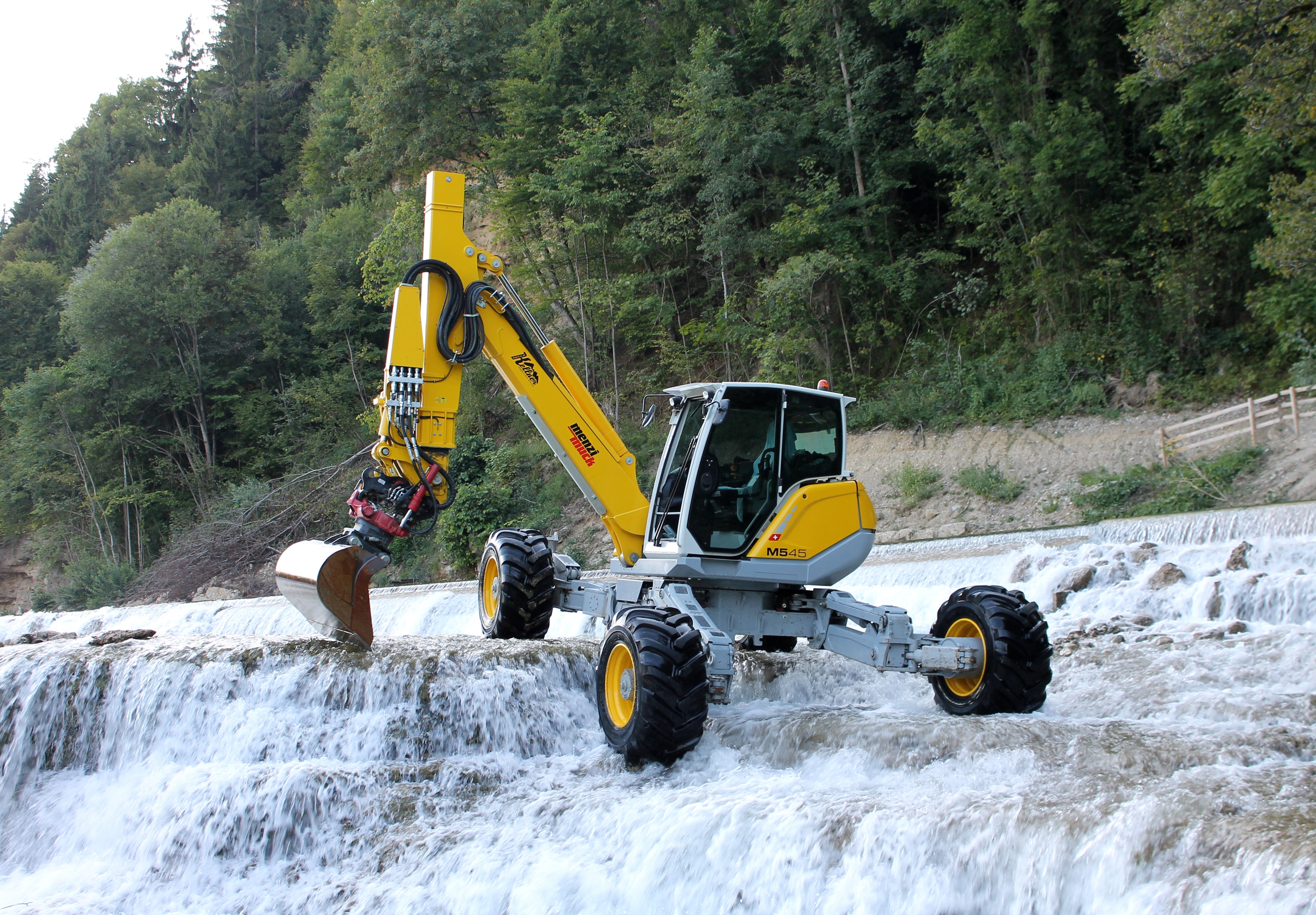 Wallpapers miscellaneous excavator waterfalls on the desktop