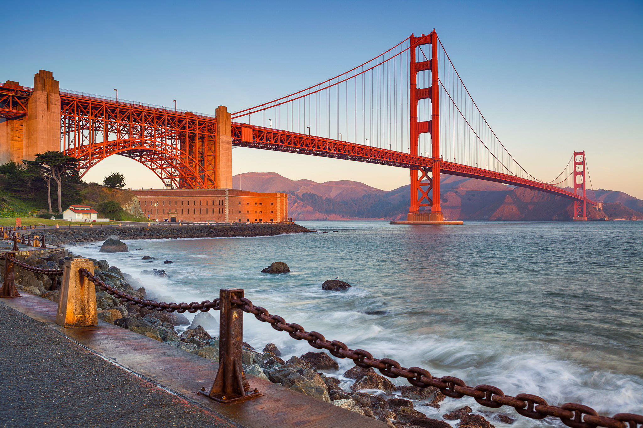 Wallpapers red bridge golden gate San Francisco on the desktop