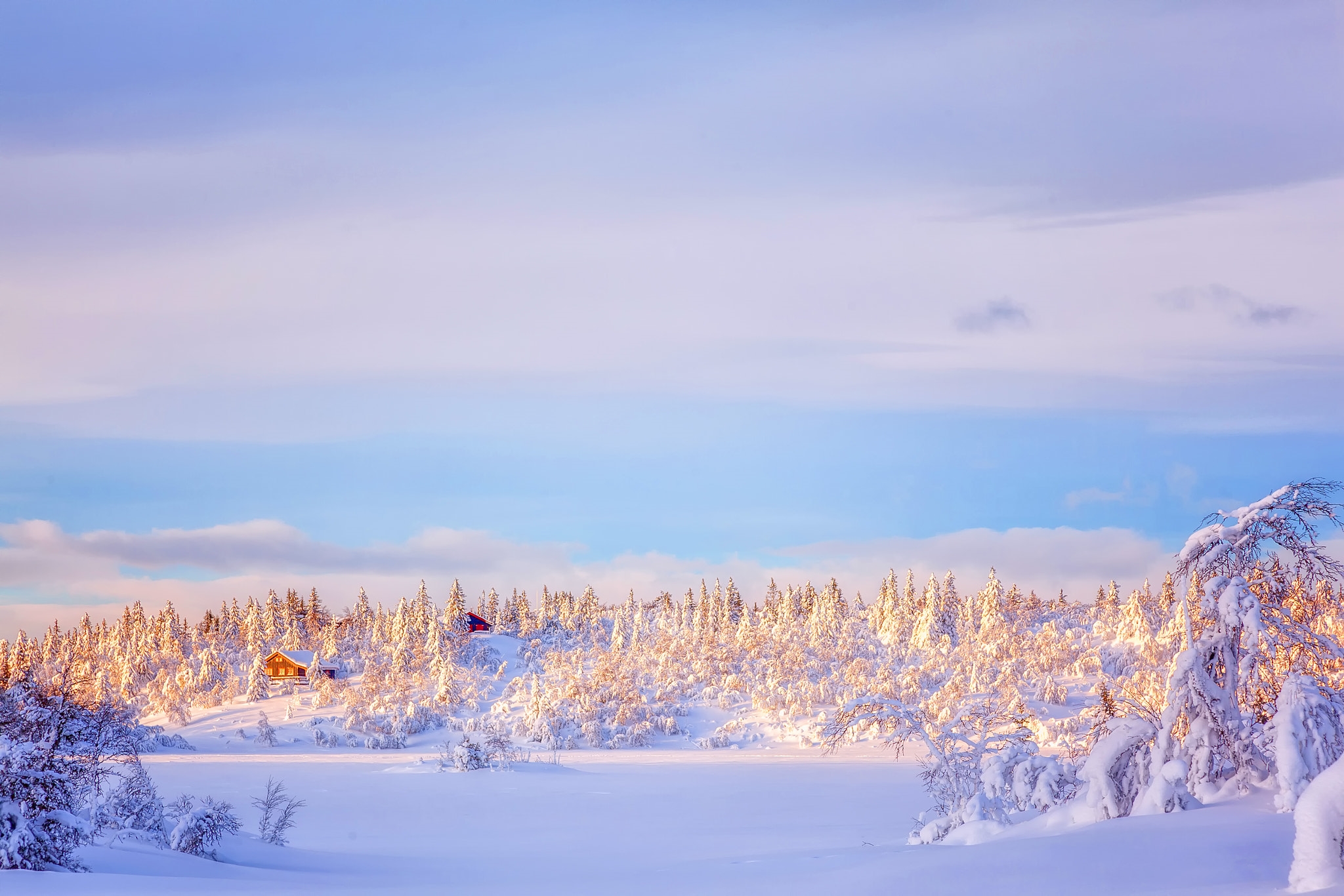 Wallpapers houses sky drifts on the desktop