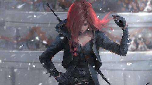 Обои фантазии девушки женщины длинные волосы на рабочий стол