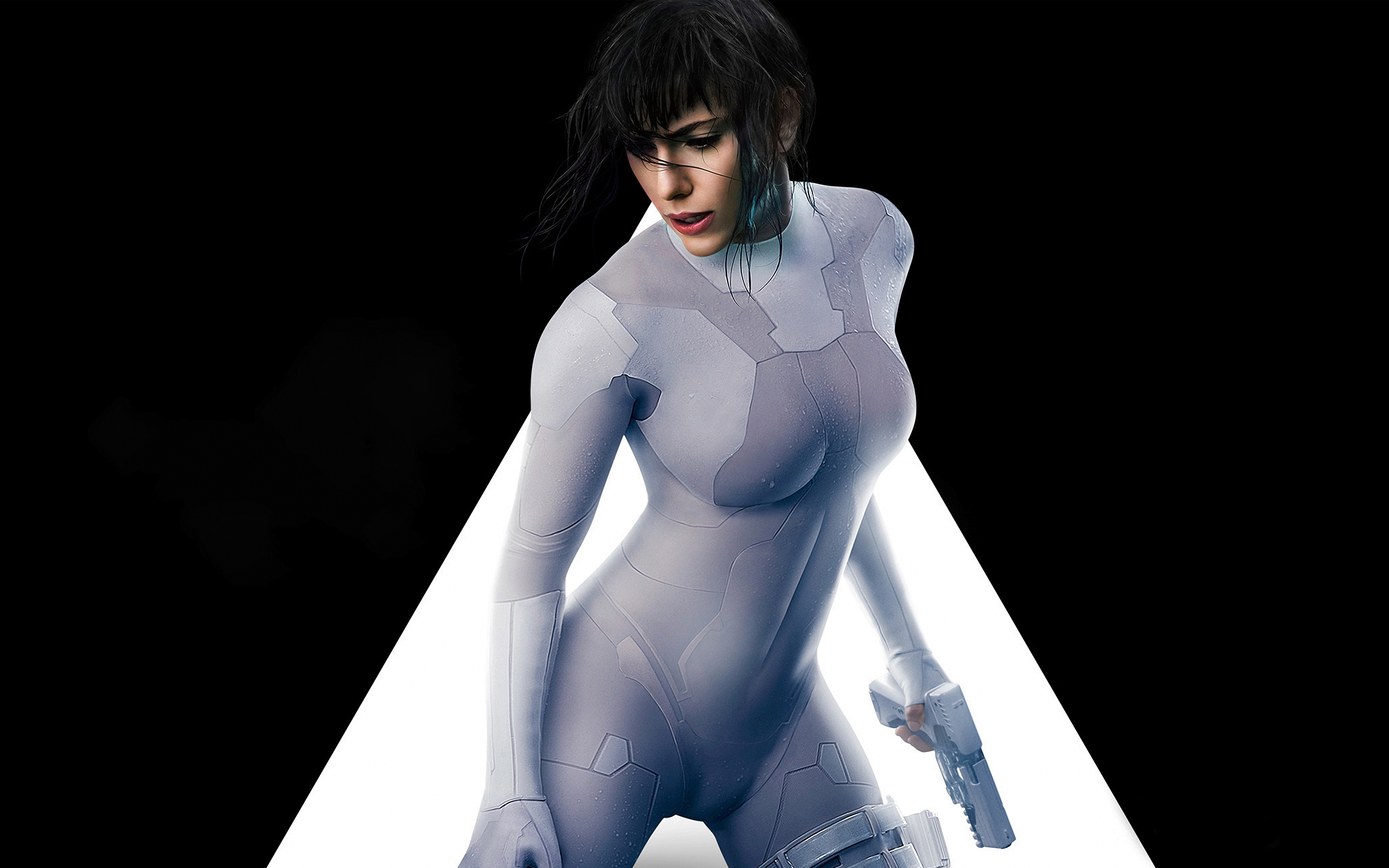 Wallpapers wallpaper ghost in the shell Scarlett Johansson pistol on the desktop