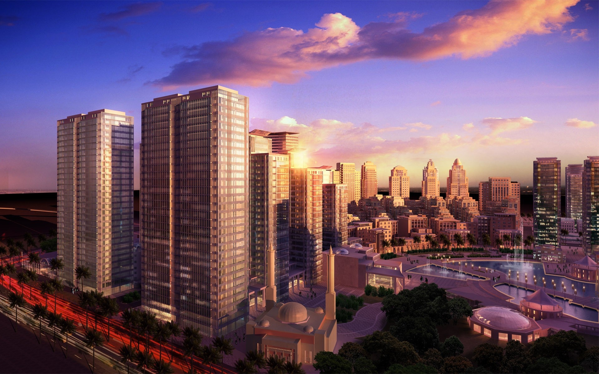 桌面上的壁纸城市 模型 设计