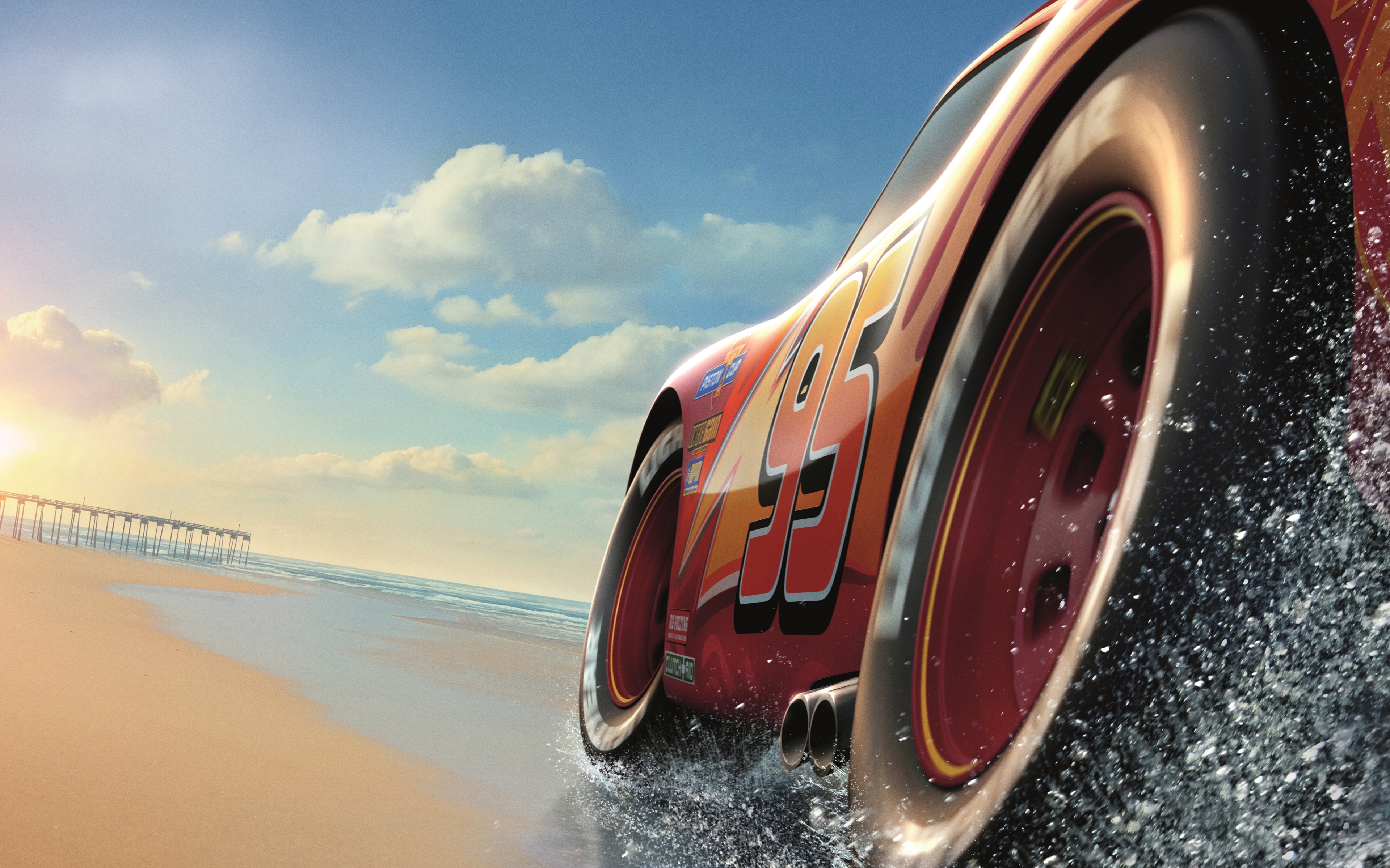 Wallpapers cars 3 Lightning McQueen splashes on the desktop