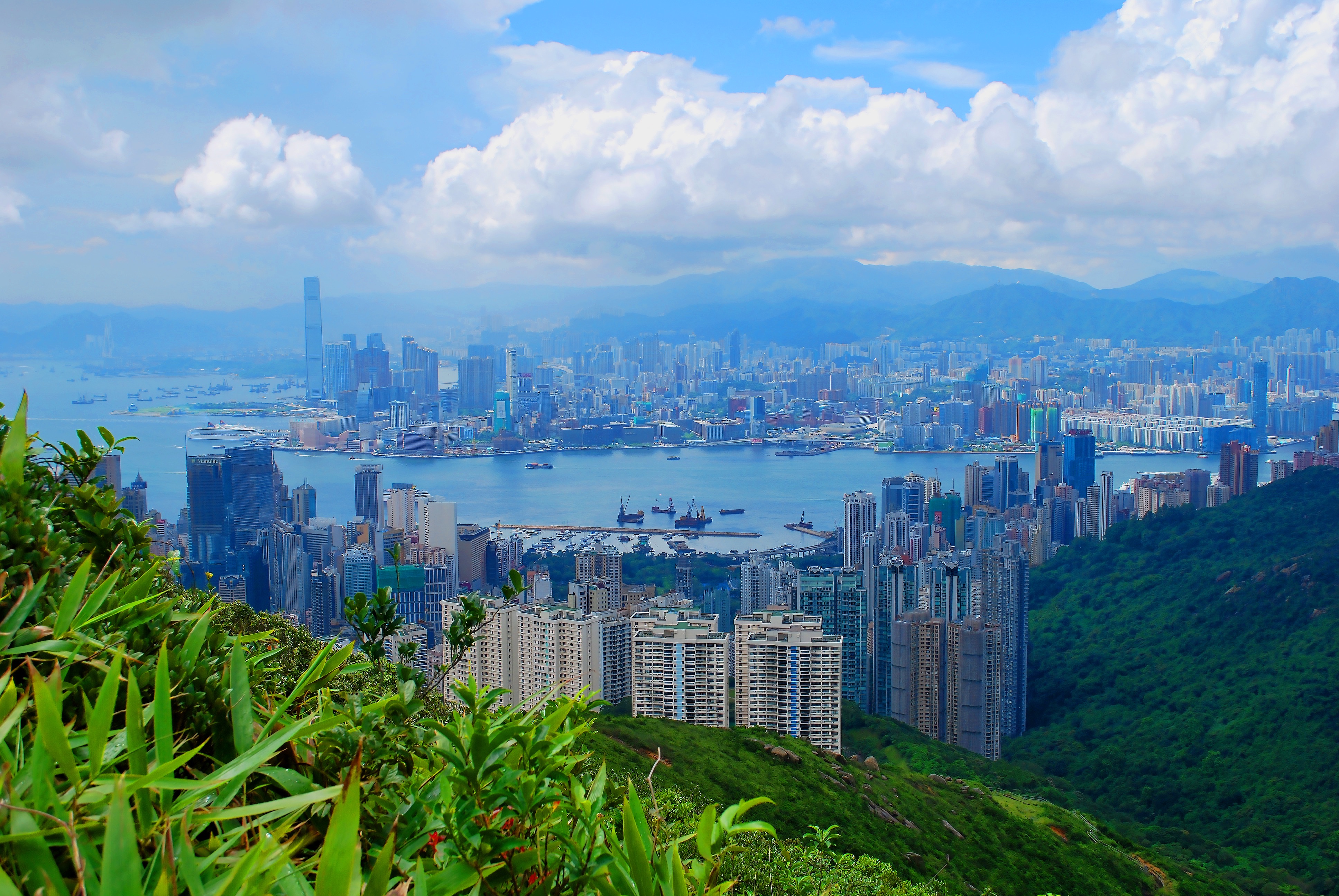 Free photo View of the city from the cliff