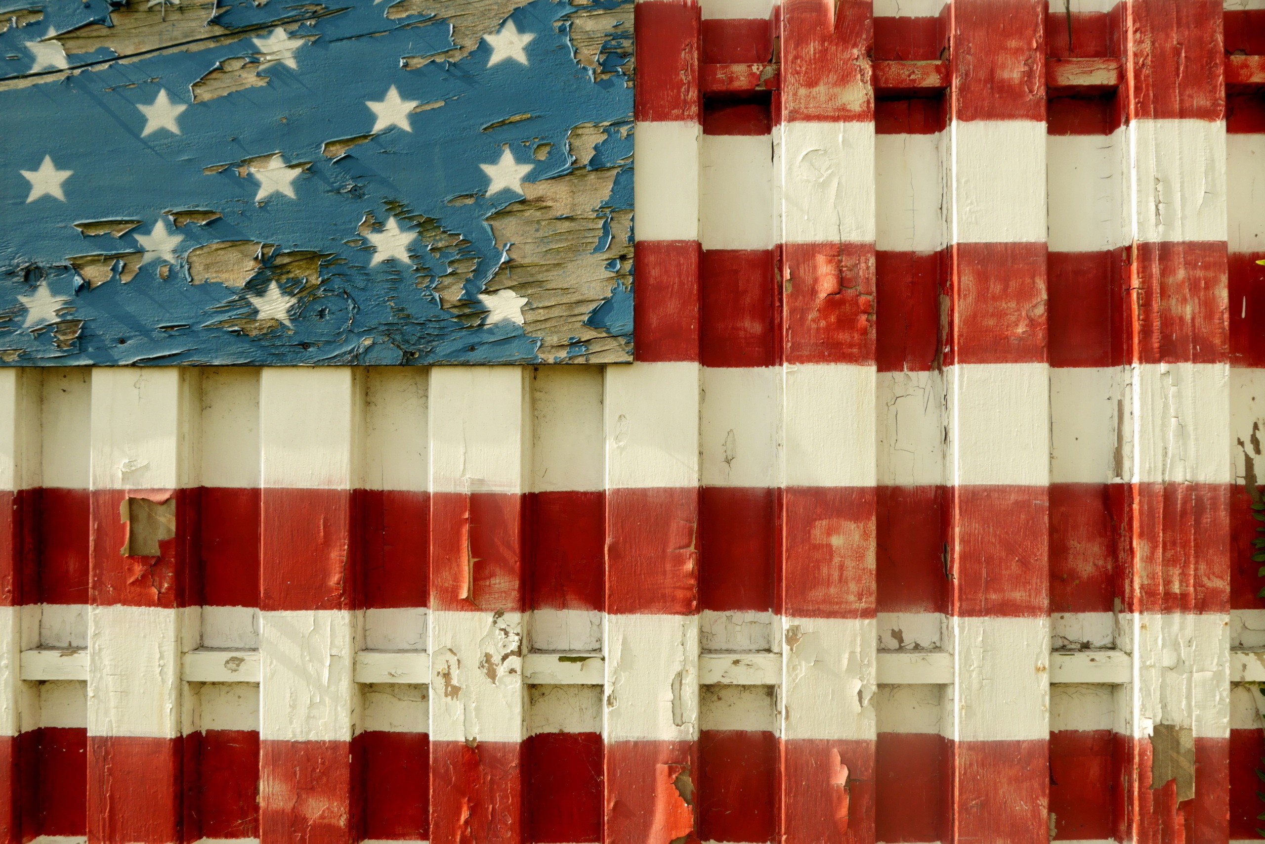 Бесплатное фото Флаг США нарисованный на контейнере