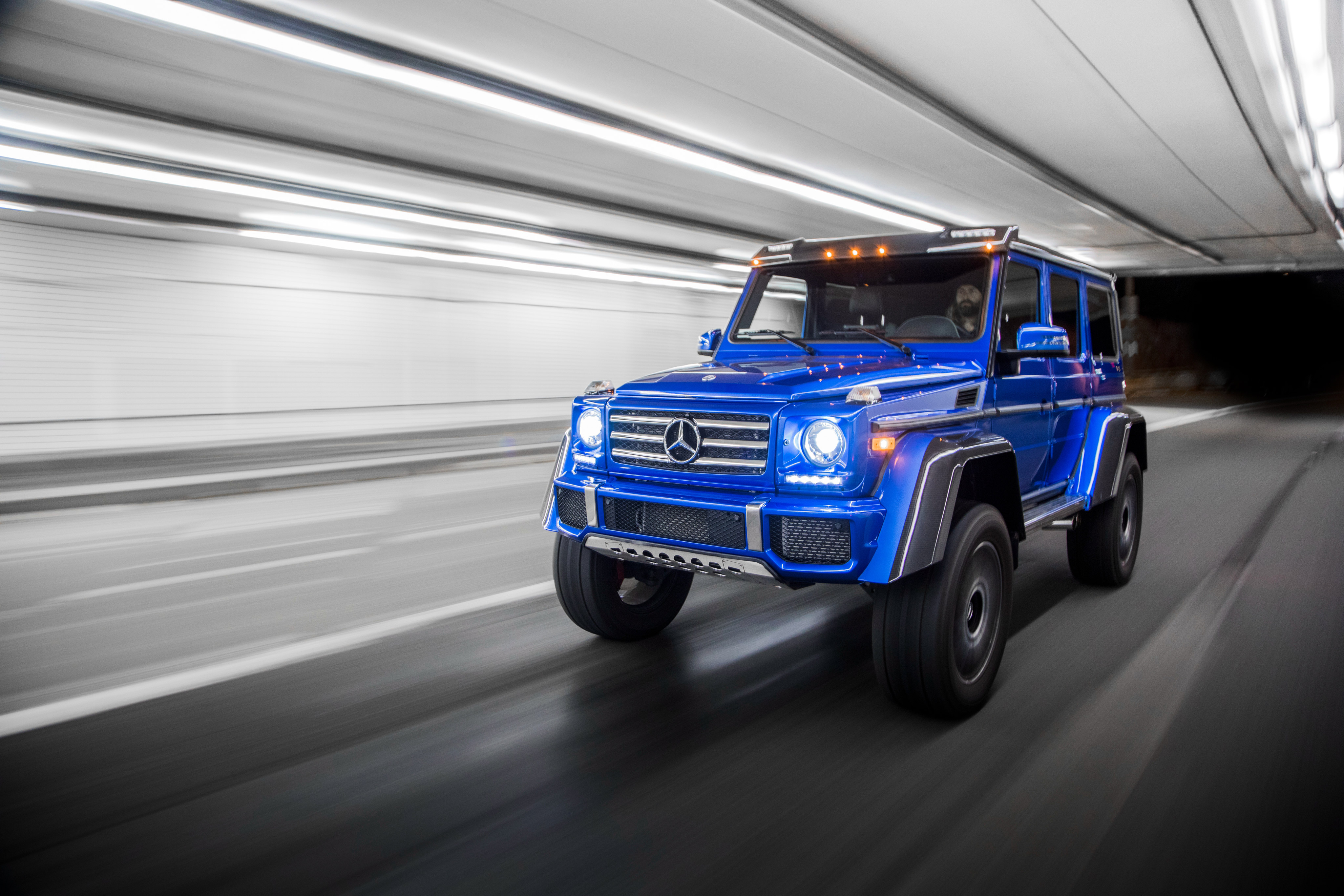 Wallpapers mercedes benz g class blue car Jeep on the desktop