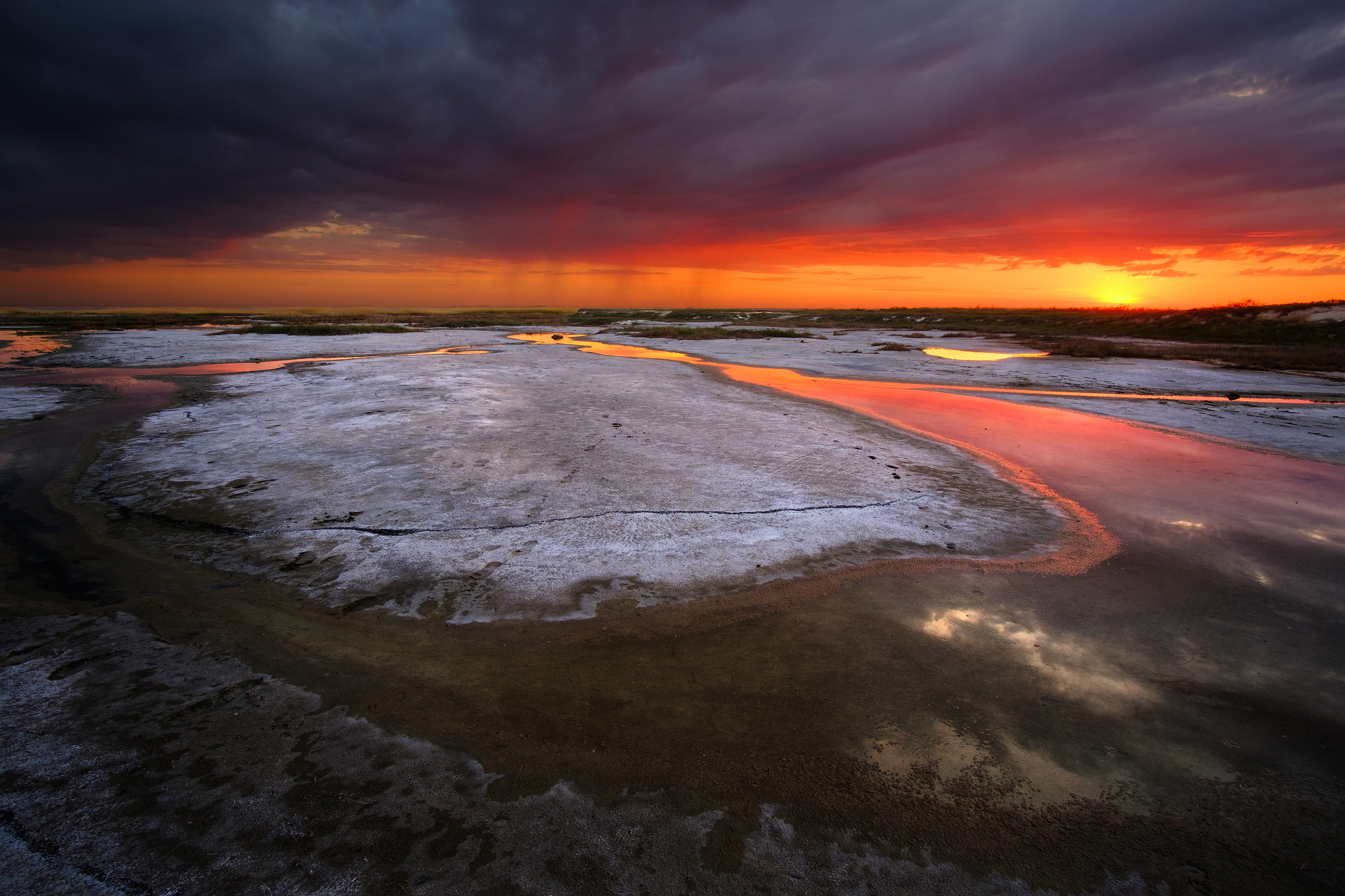 Free photo Dawn over the dried lake bottom Elton