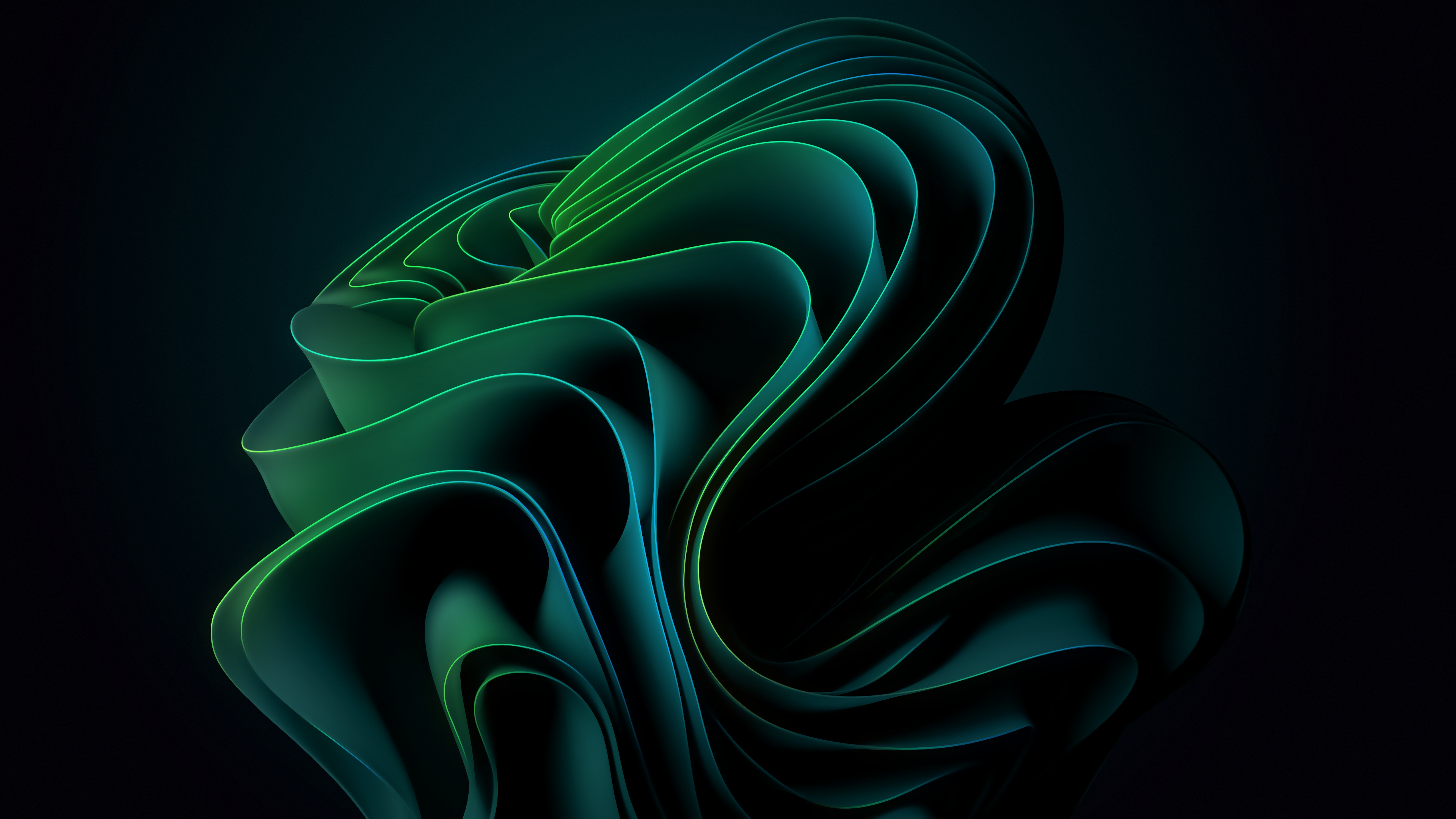 Green abstract wave