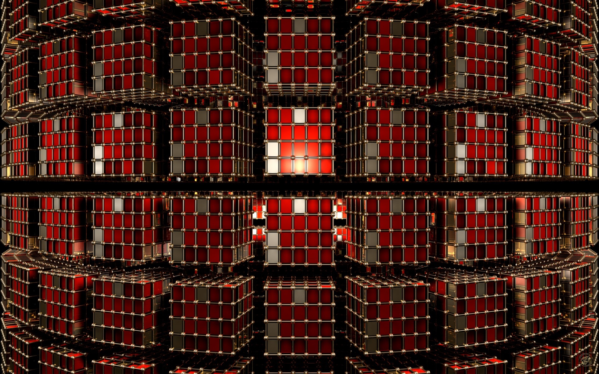 桌面上的壁纸立方体 模具 金属