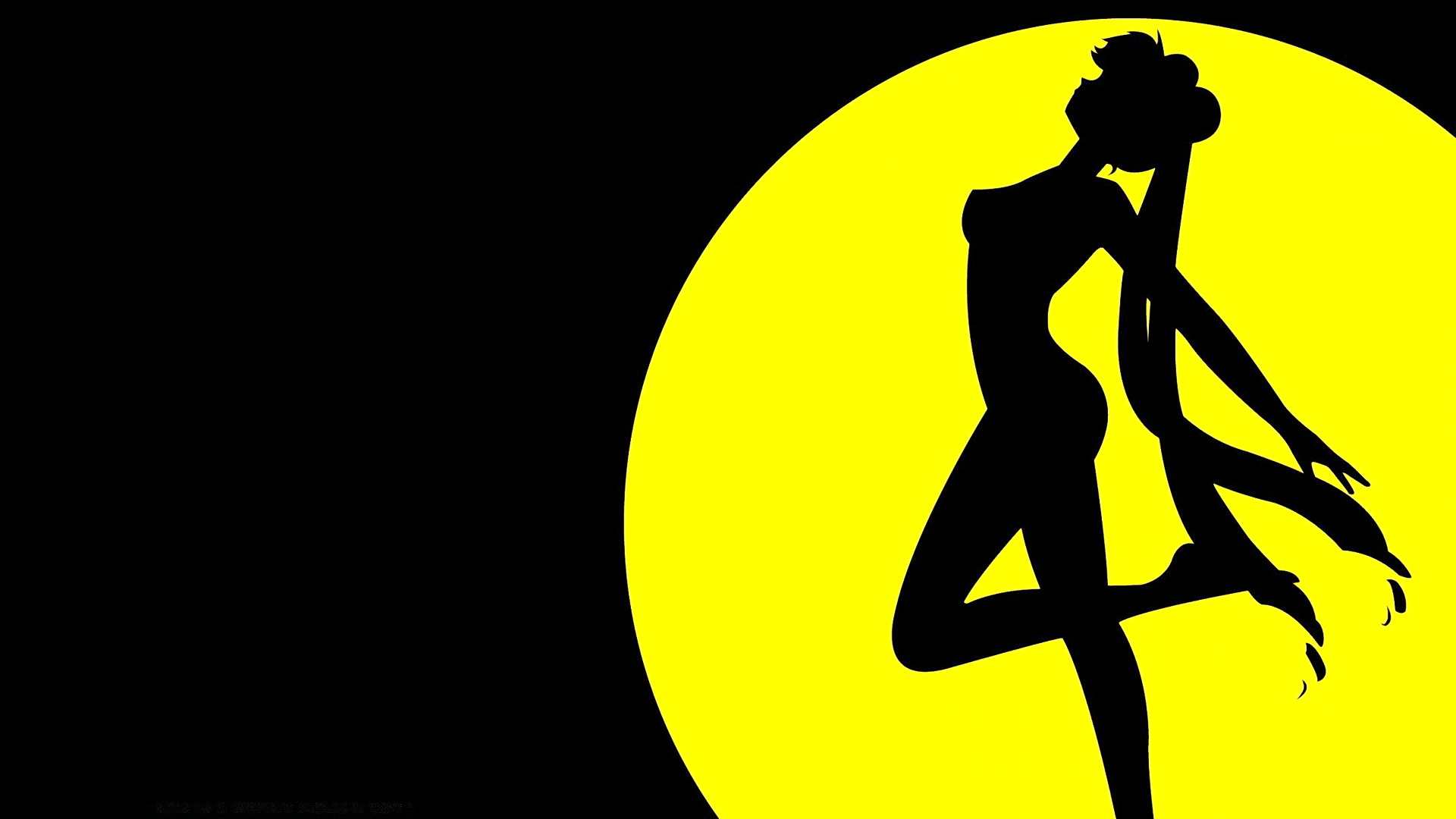 Draw a silhouette of a girl against the moon