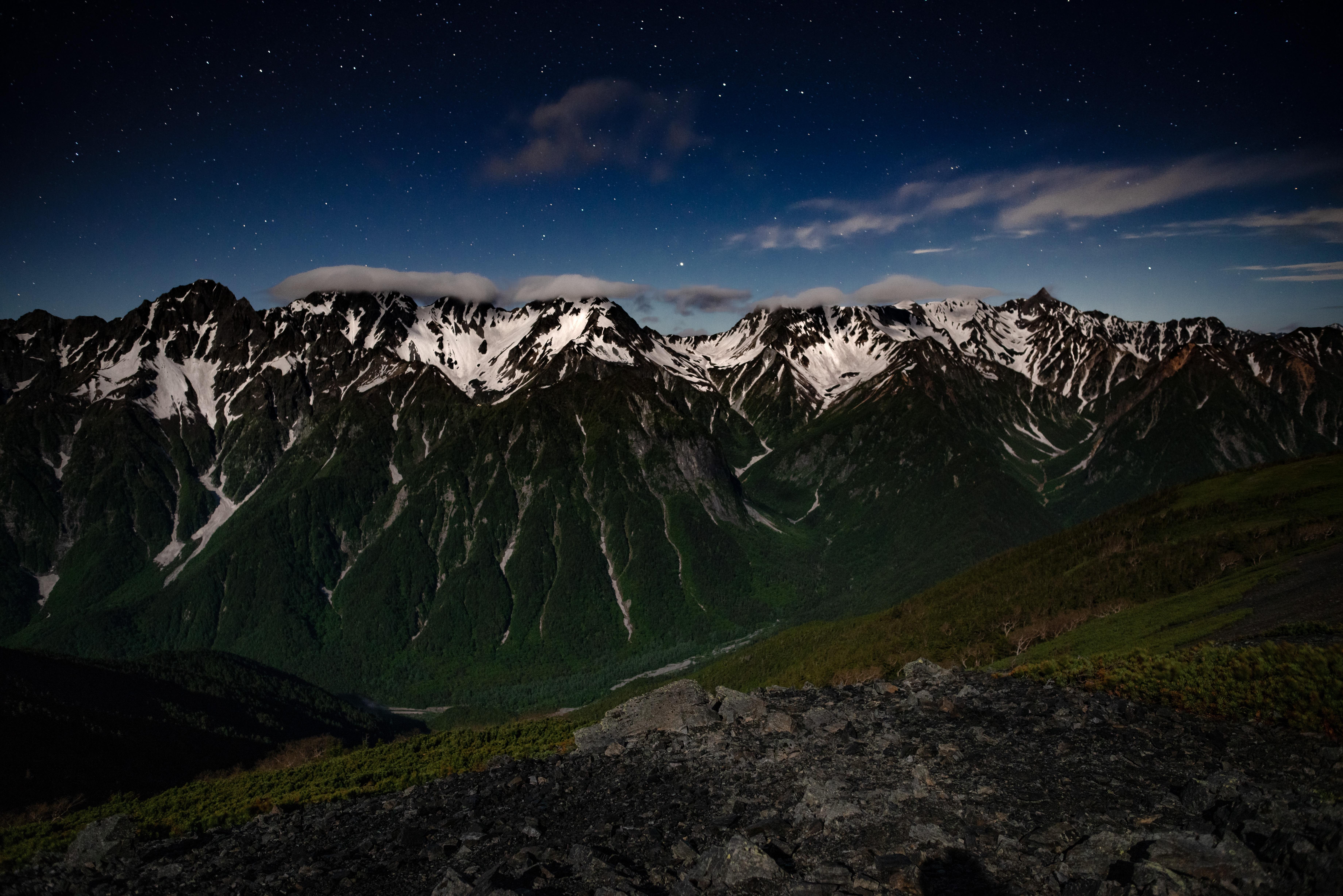 Free photo Mountain range and clouds