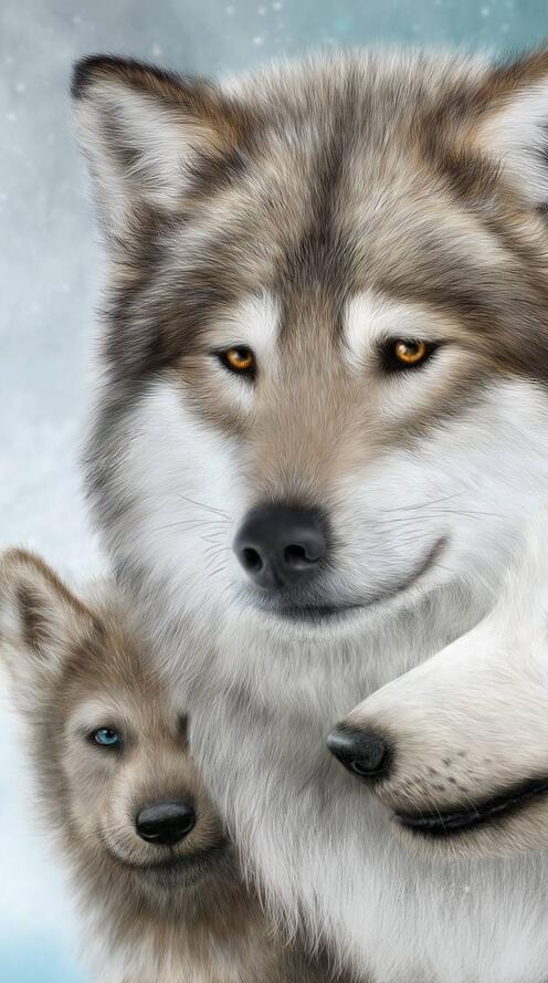 Обои хищники волки art на рабочий стол