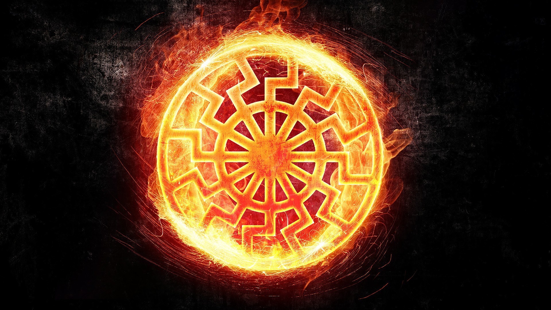 Wallpapers fire sparkler circle on the desktop