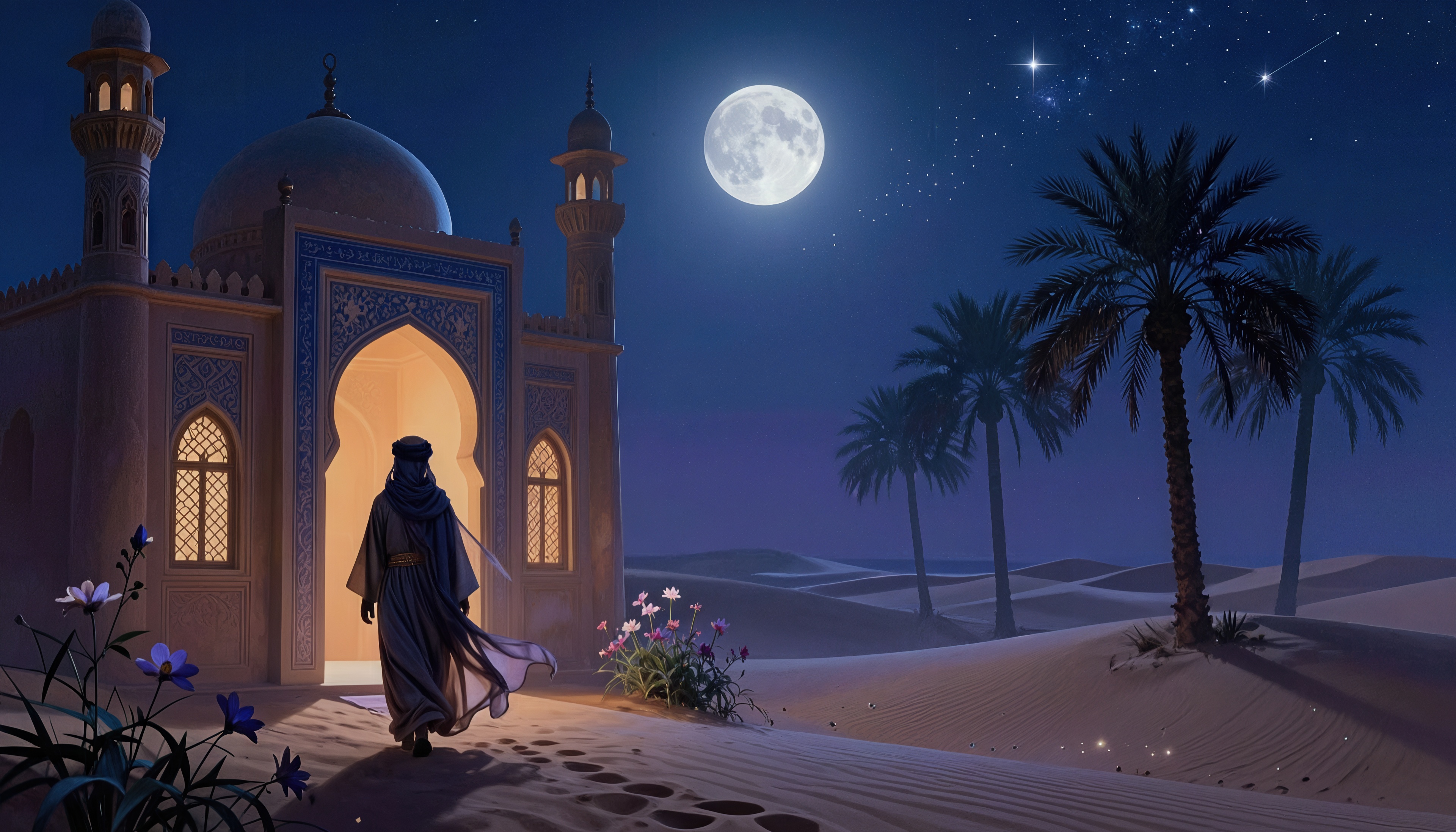 Free photo Photorealistic concept art from a neural network that conveys the spirit of oriental fairy tales and mysteries of the ancient East.