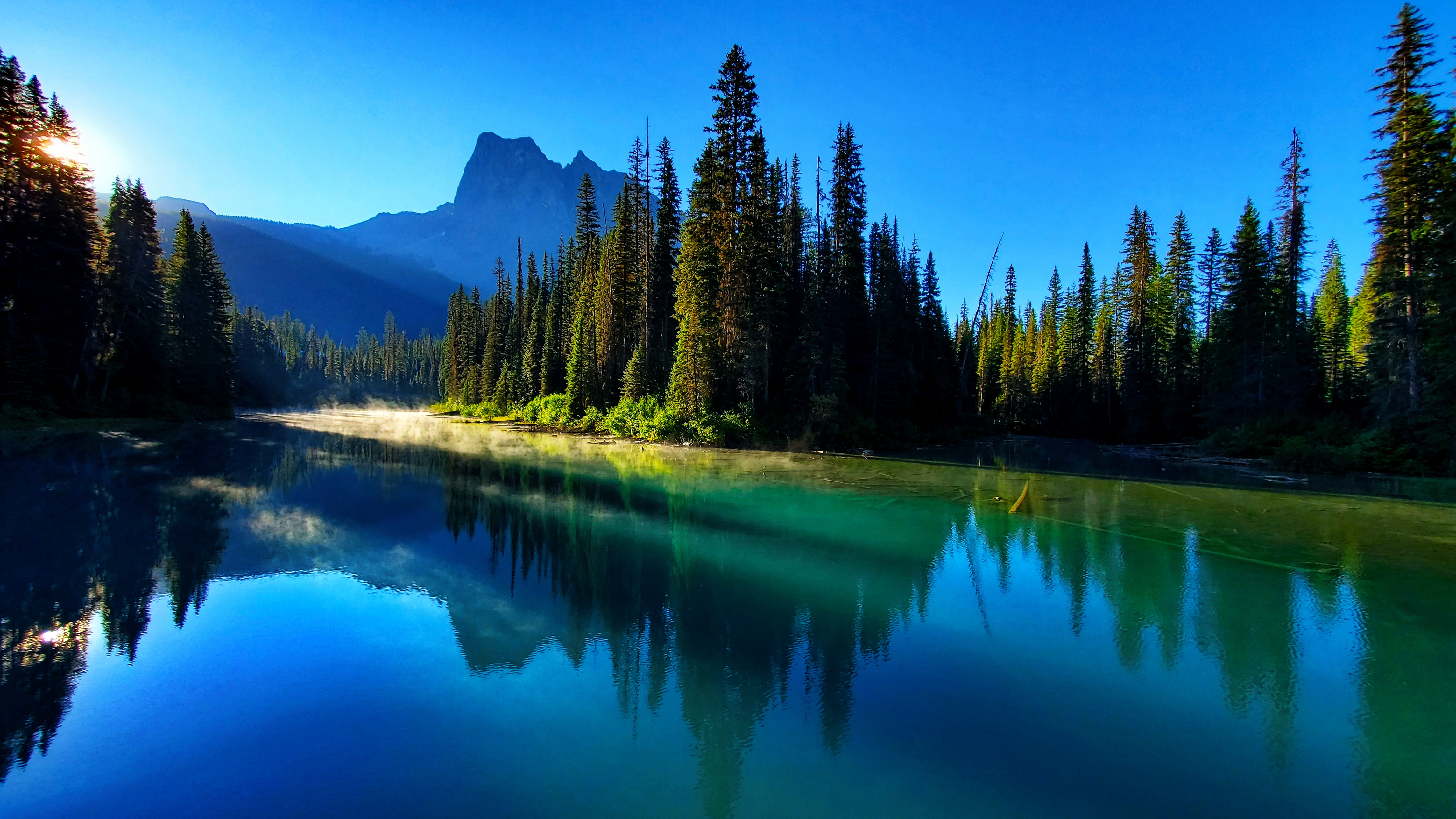 Free photo Sunlight on the surface of the lake