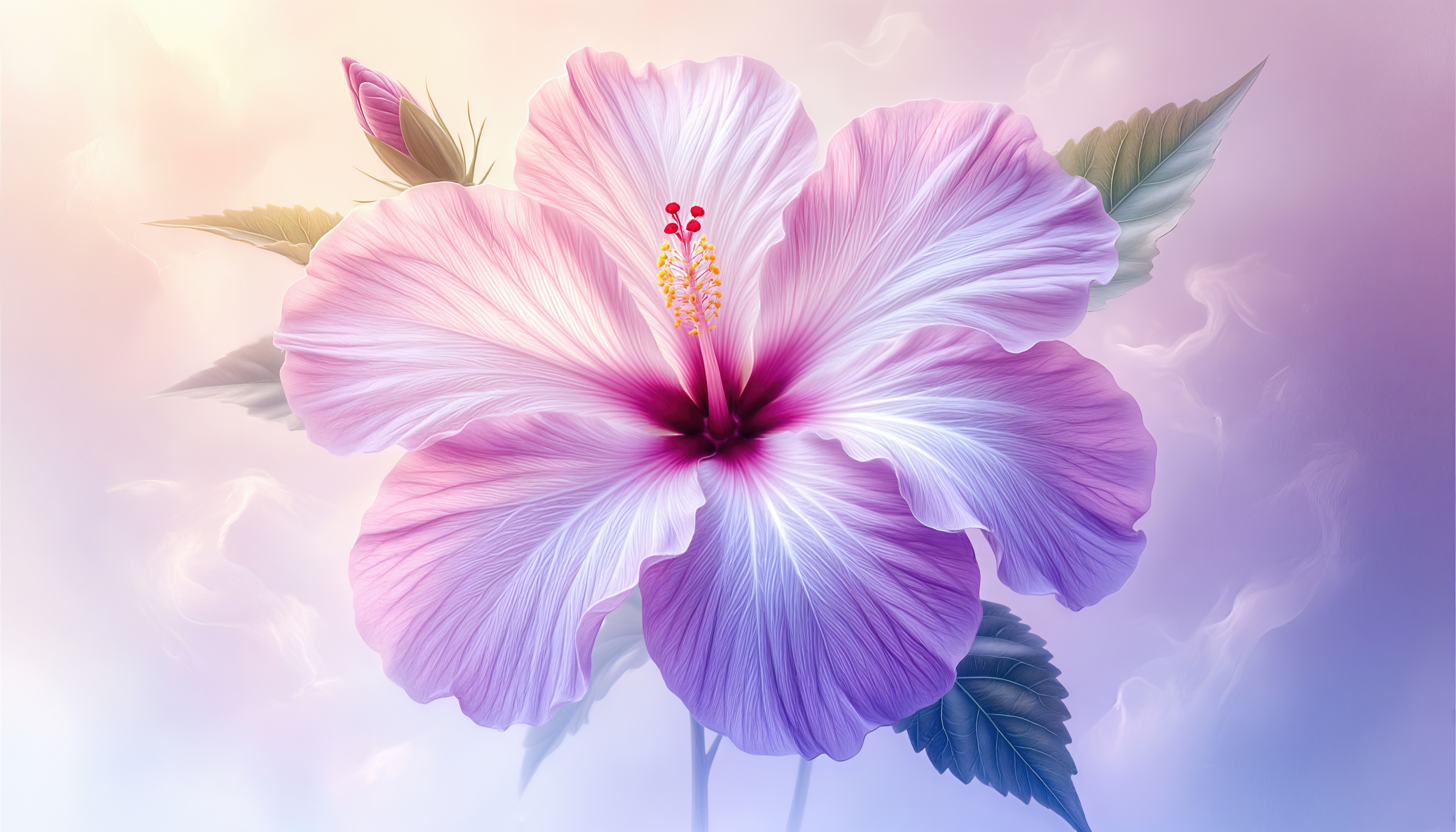 免费照片在浅色背景上柔和的色彩细腻芙蓉。