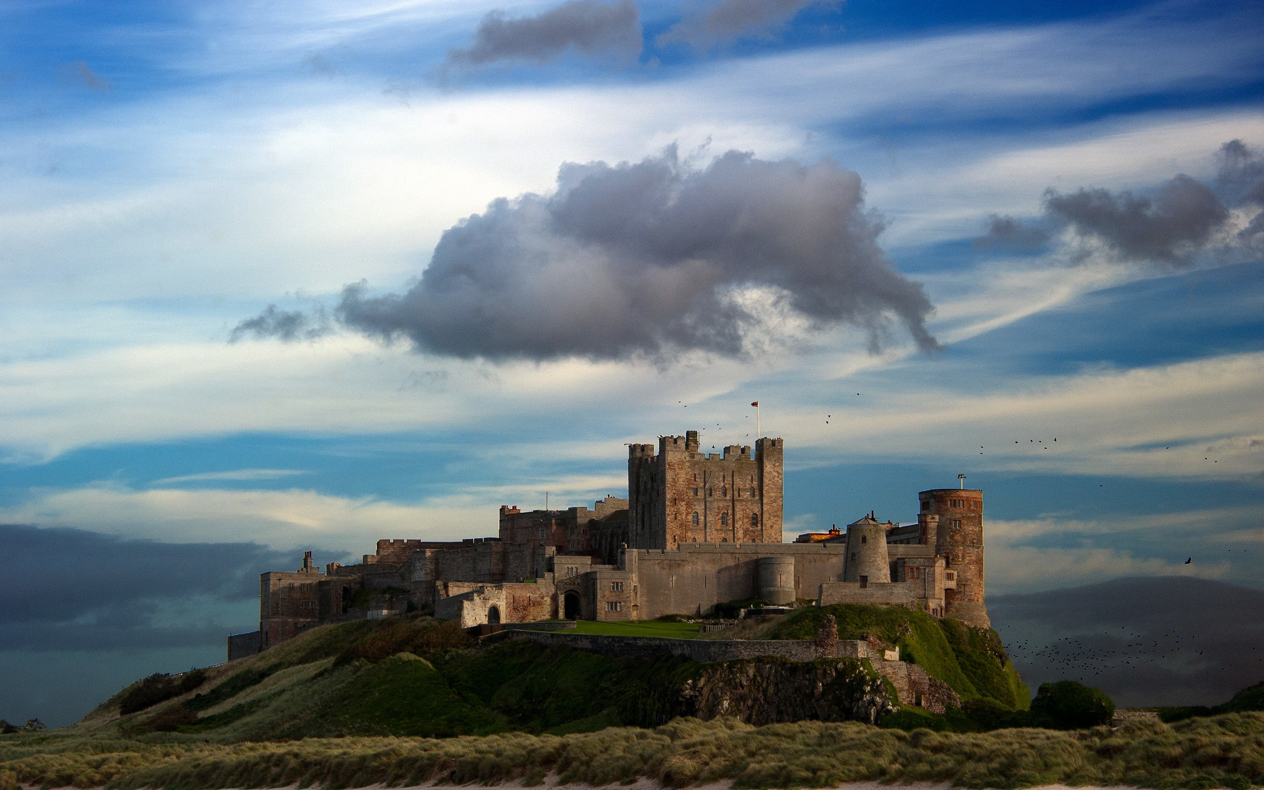 Wallpapers Bamborough castle a hill an expanse on the desktop