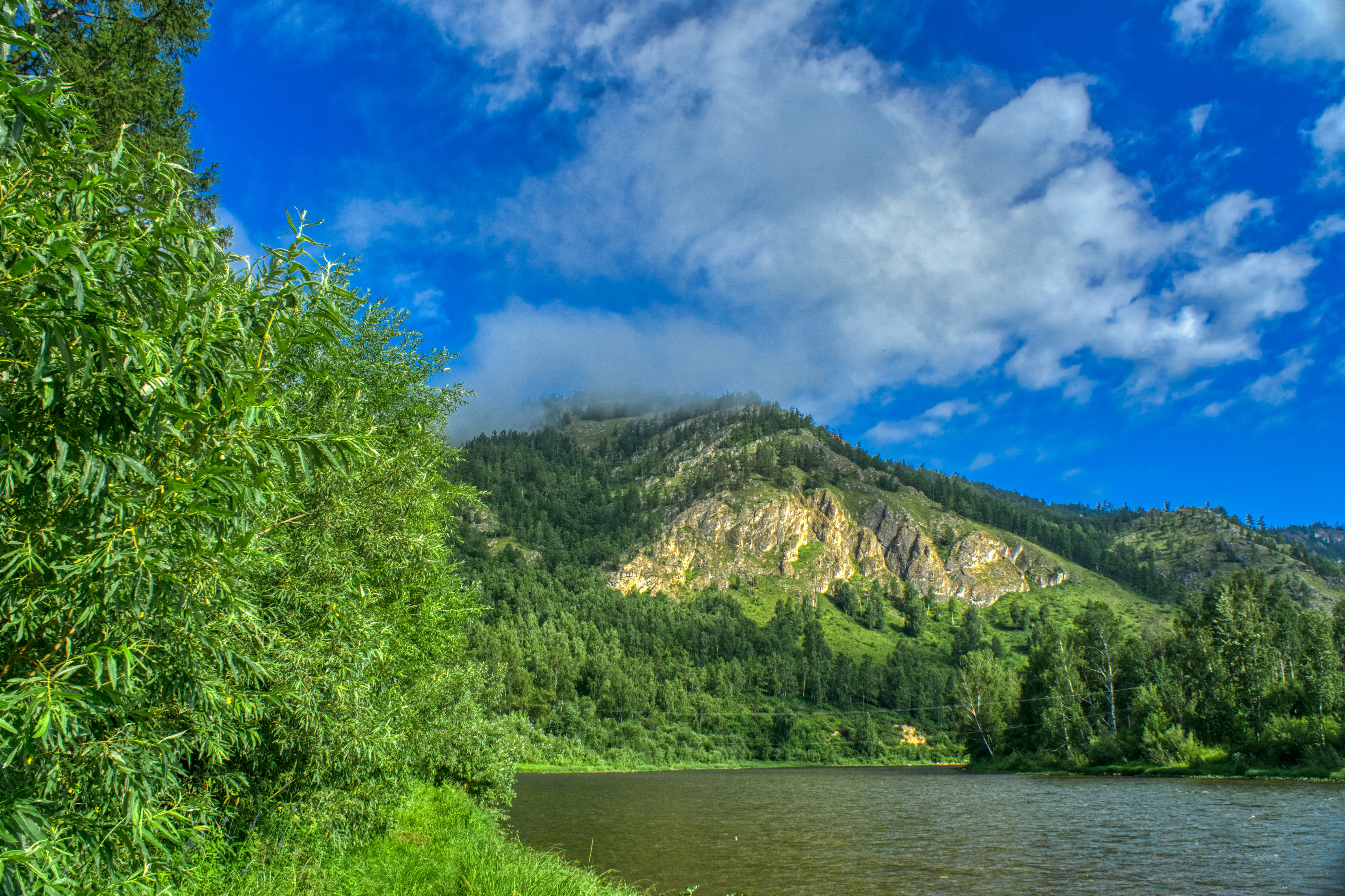 Free photo A river in Khakassia