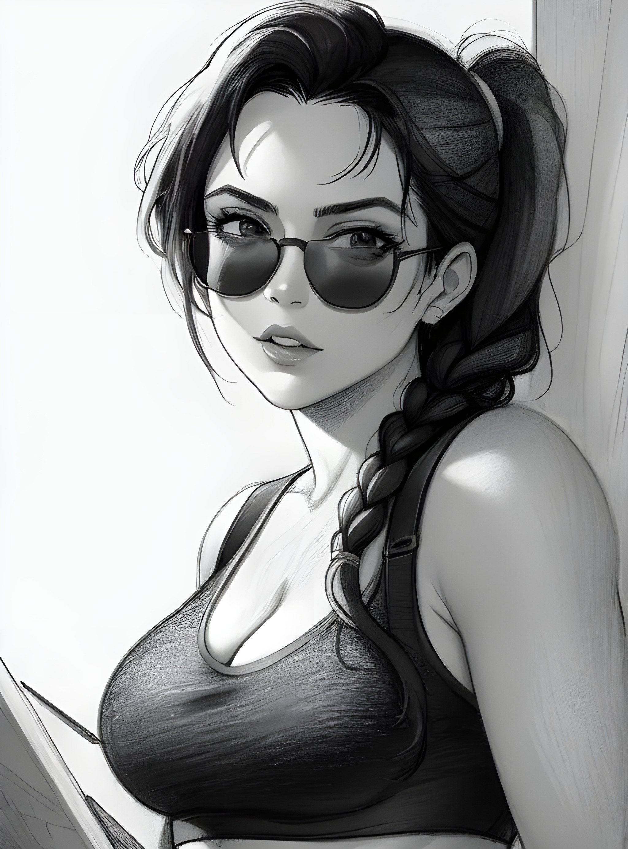 Lara Croft with glasses