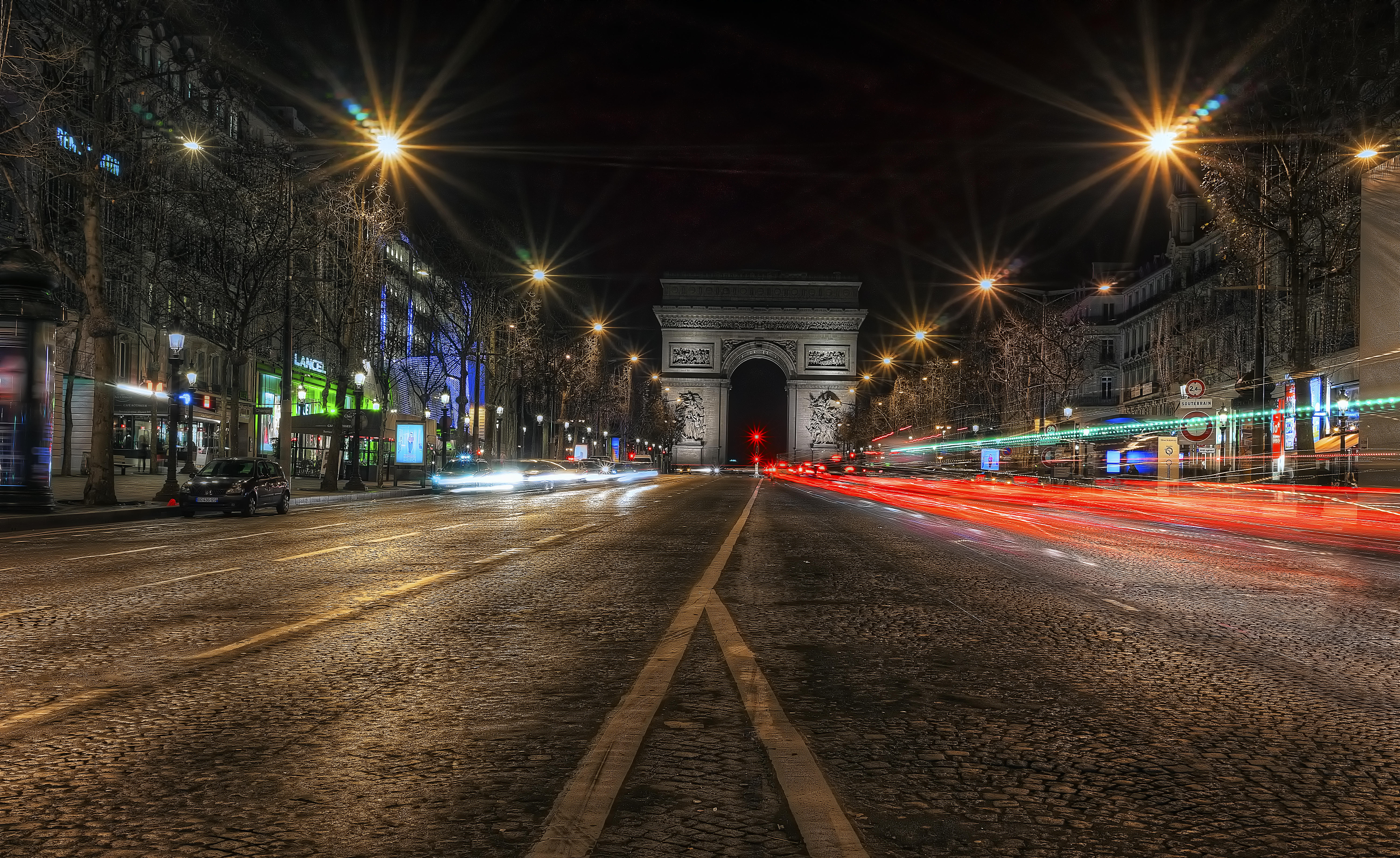 Wallpapers night street street France on the desktop