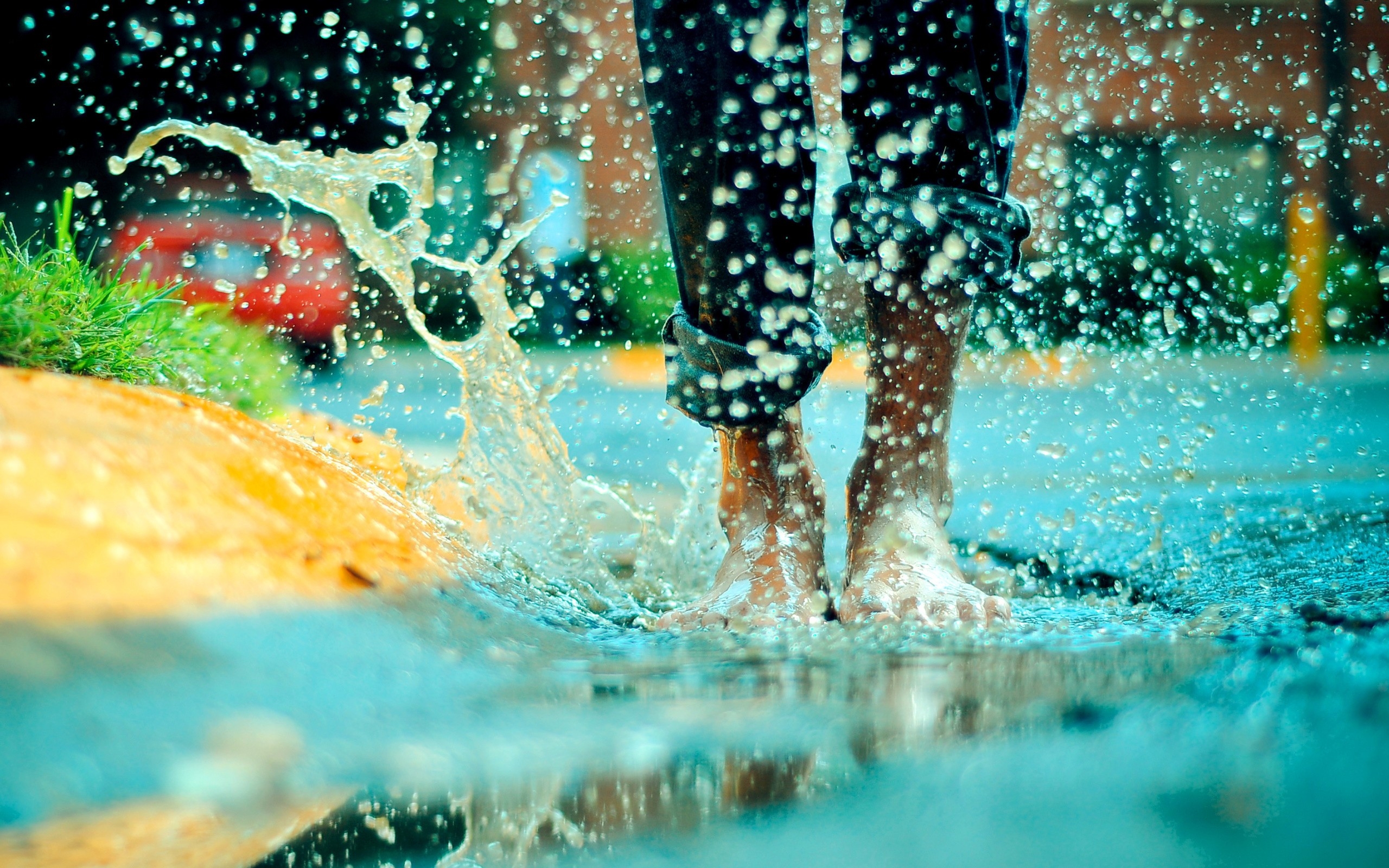 桌面上的壁纸腿 水坑 水