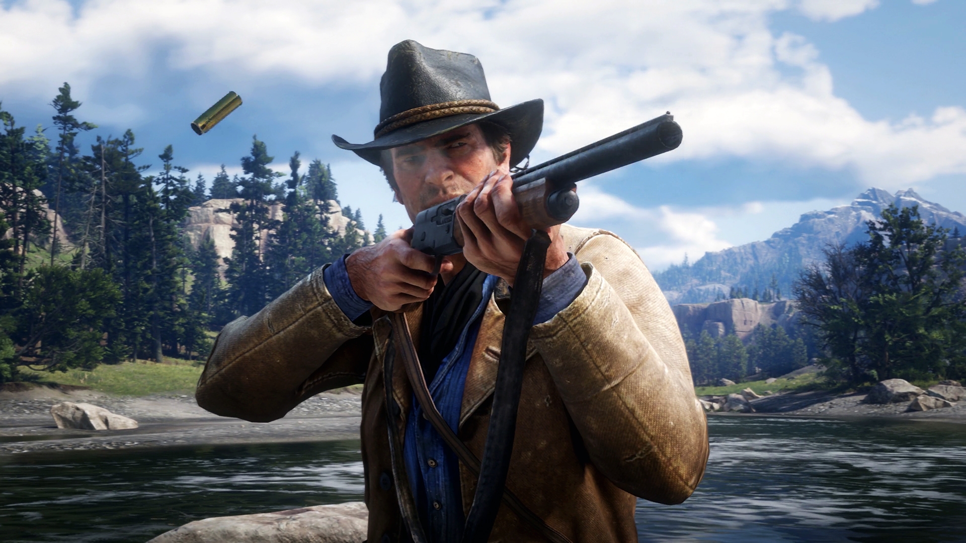 Free photo The man with the shotgun from red dead redemption 2.