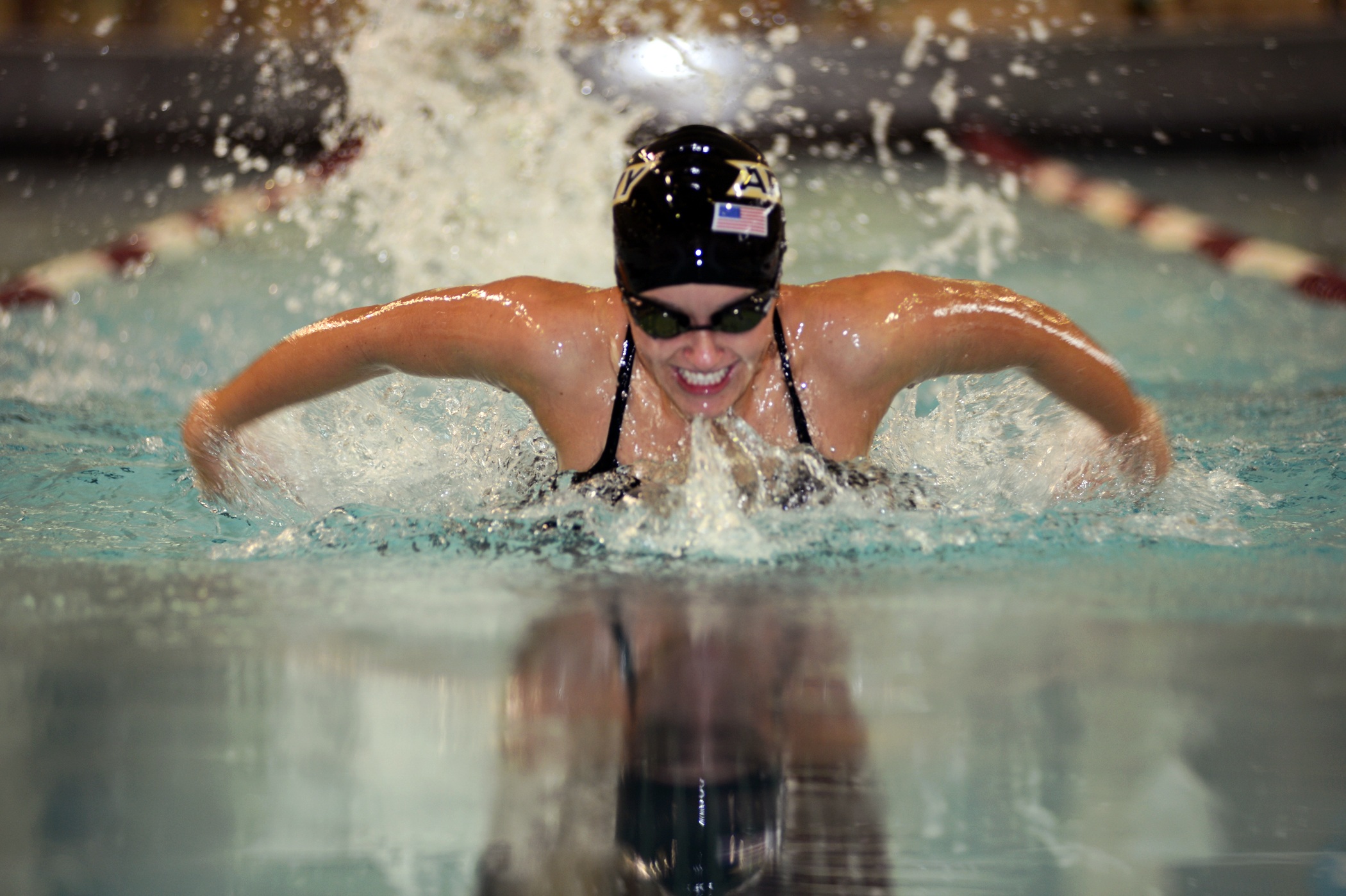 Free photo A girl is a freestyle swimmer