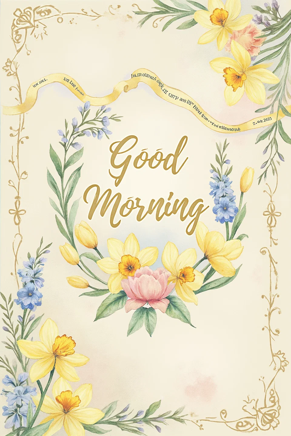 Бесплатная открытка Открытка Доброе утро с цветами